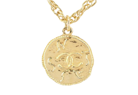 Chanel Coco Mark Coin Necklace Chain (Approx.). 41cm