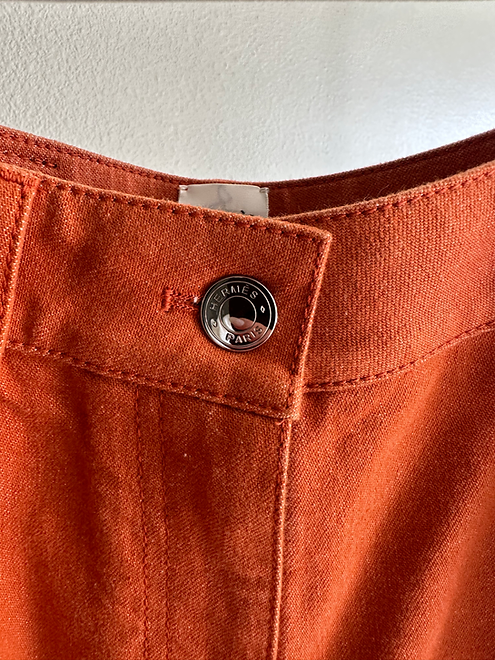 HERMES Stretch Denim Shorts in Orange