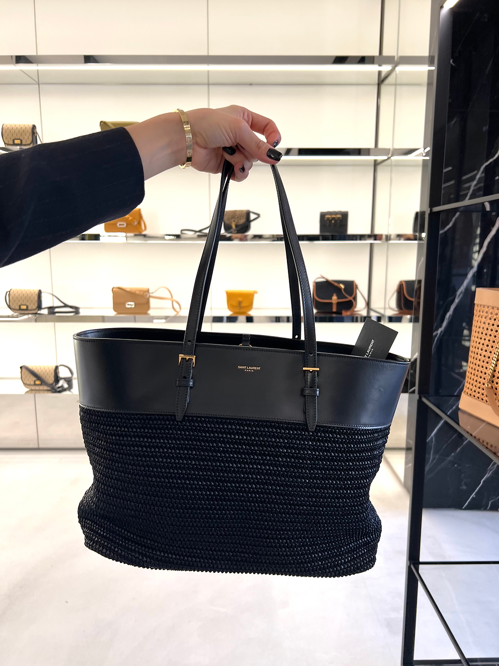 YVES SAINT LAURENT SHOPPING BOUCLE MEDIUM TOTE BAG