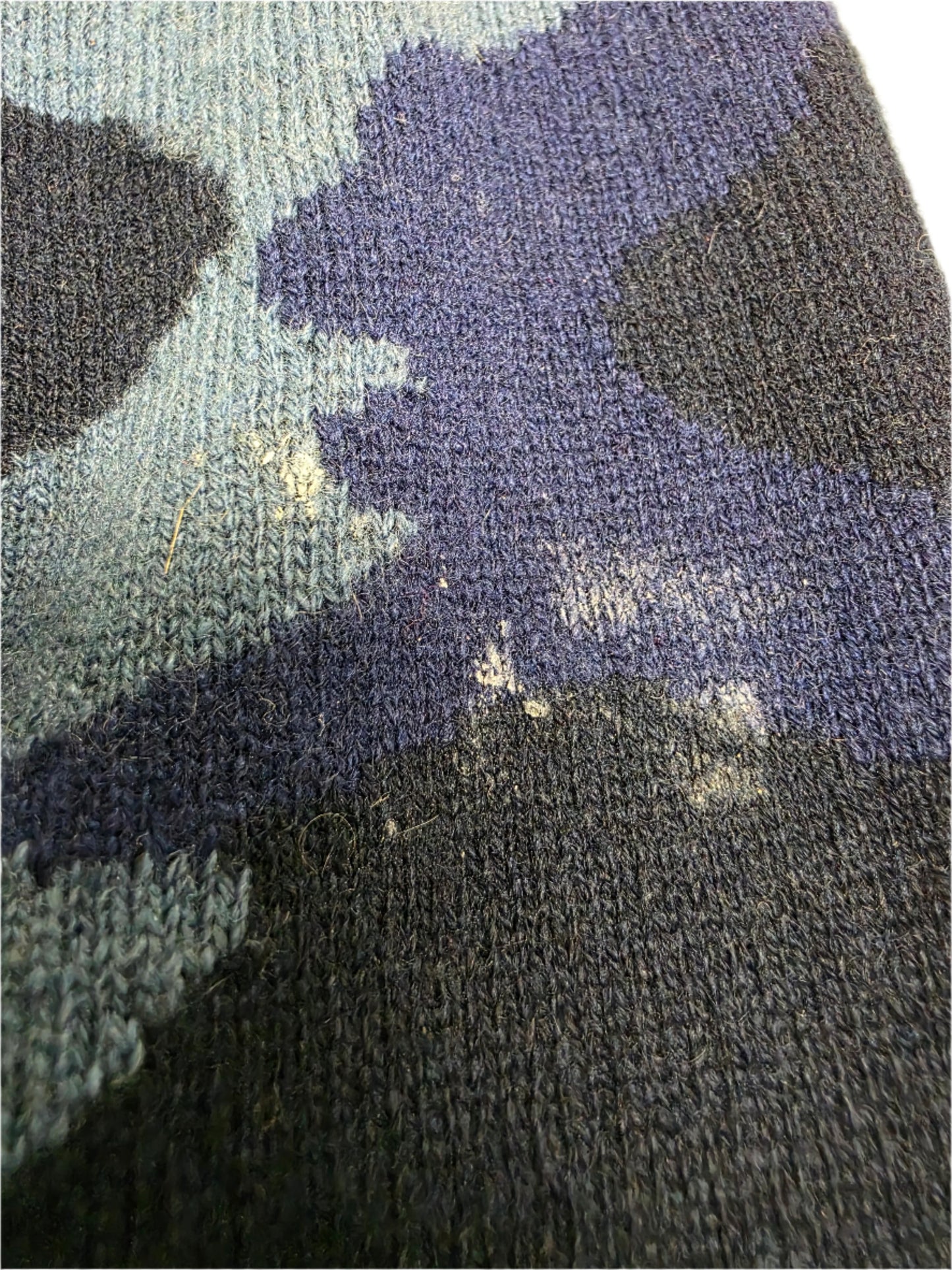 Valentino Navy Camo Jacquard Cashmere Sweater