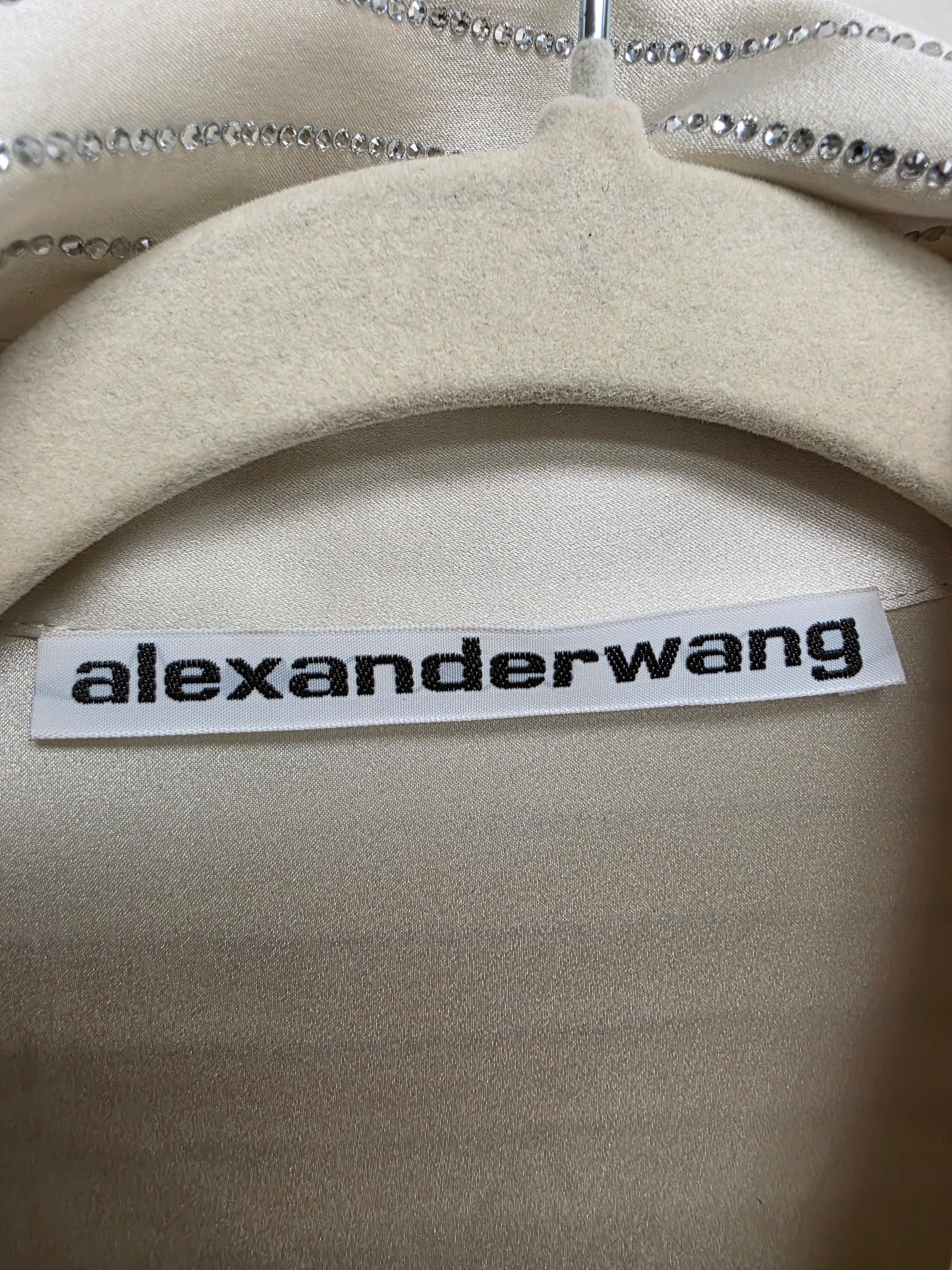 Alexander Wang Off-White Crystal Pinstripe Shirt