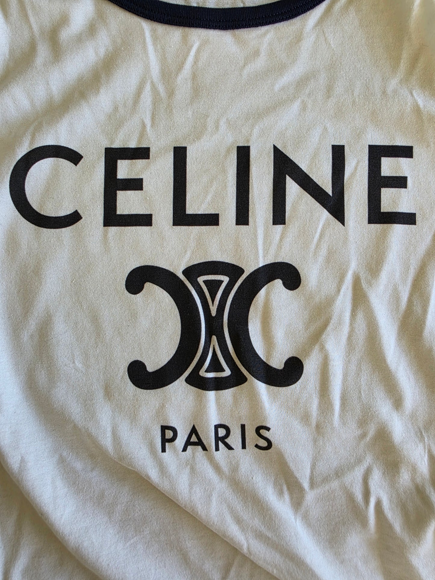 Celine Paris Triomphe Classic Ecru T-Shirt