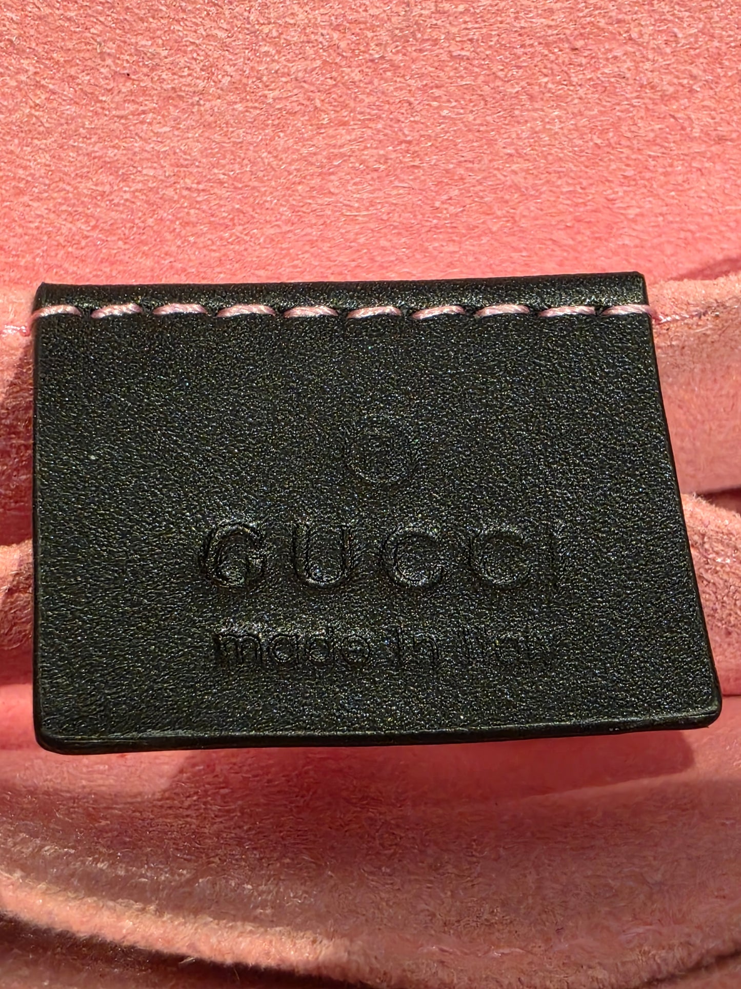 Gucci Calfskin Web GG Marmont Flap Chain Backpack Black