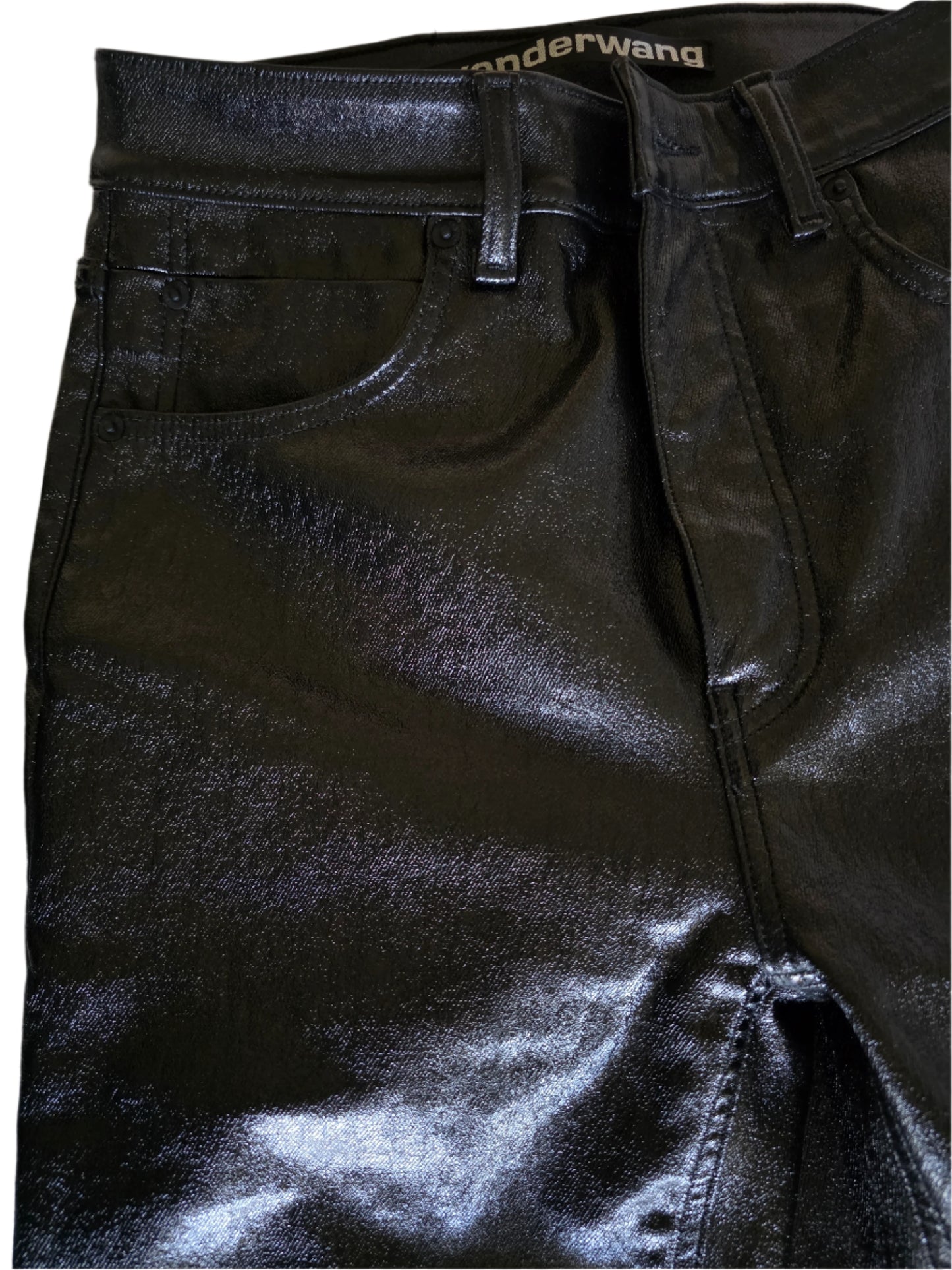 ALEXANDER WANG Coated Denim Slim-Leg Jeans