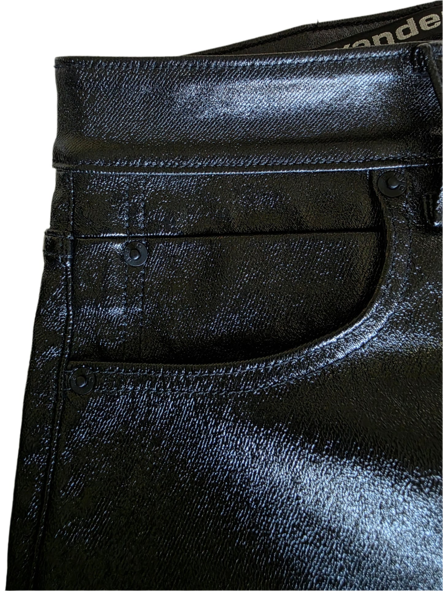 ALEXANDER WANG Coated Denim Slim-Leg Jeans