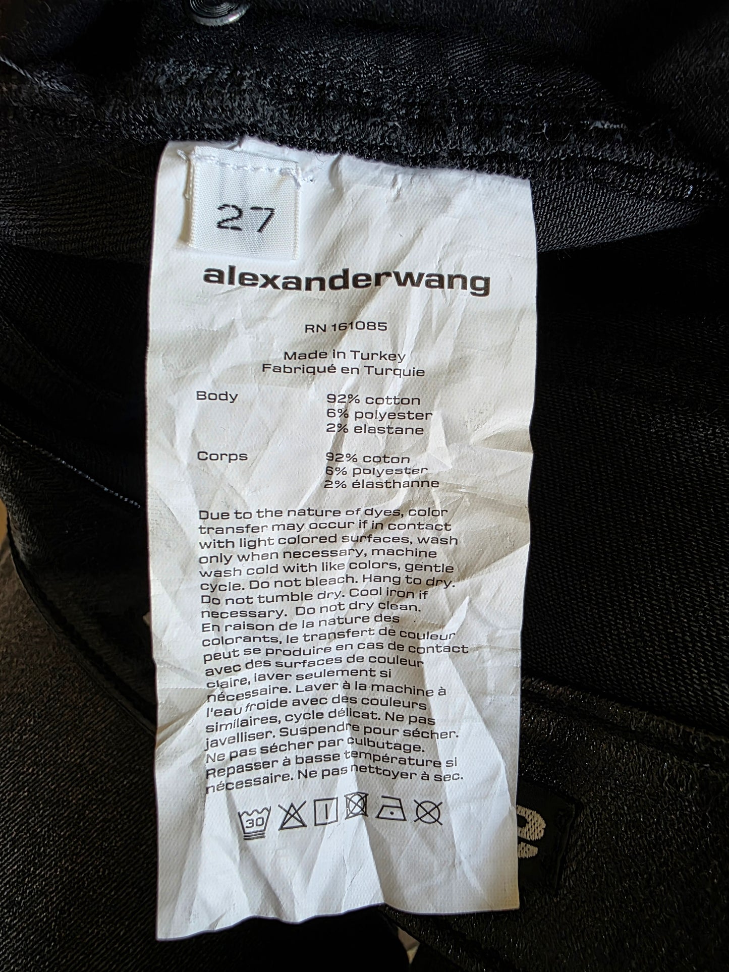 ALEXANDER WANG Coated Denim Slim-Leg Jeans