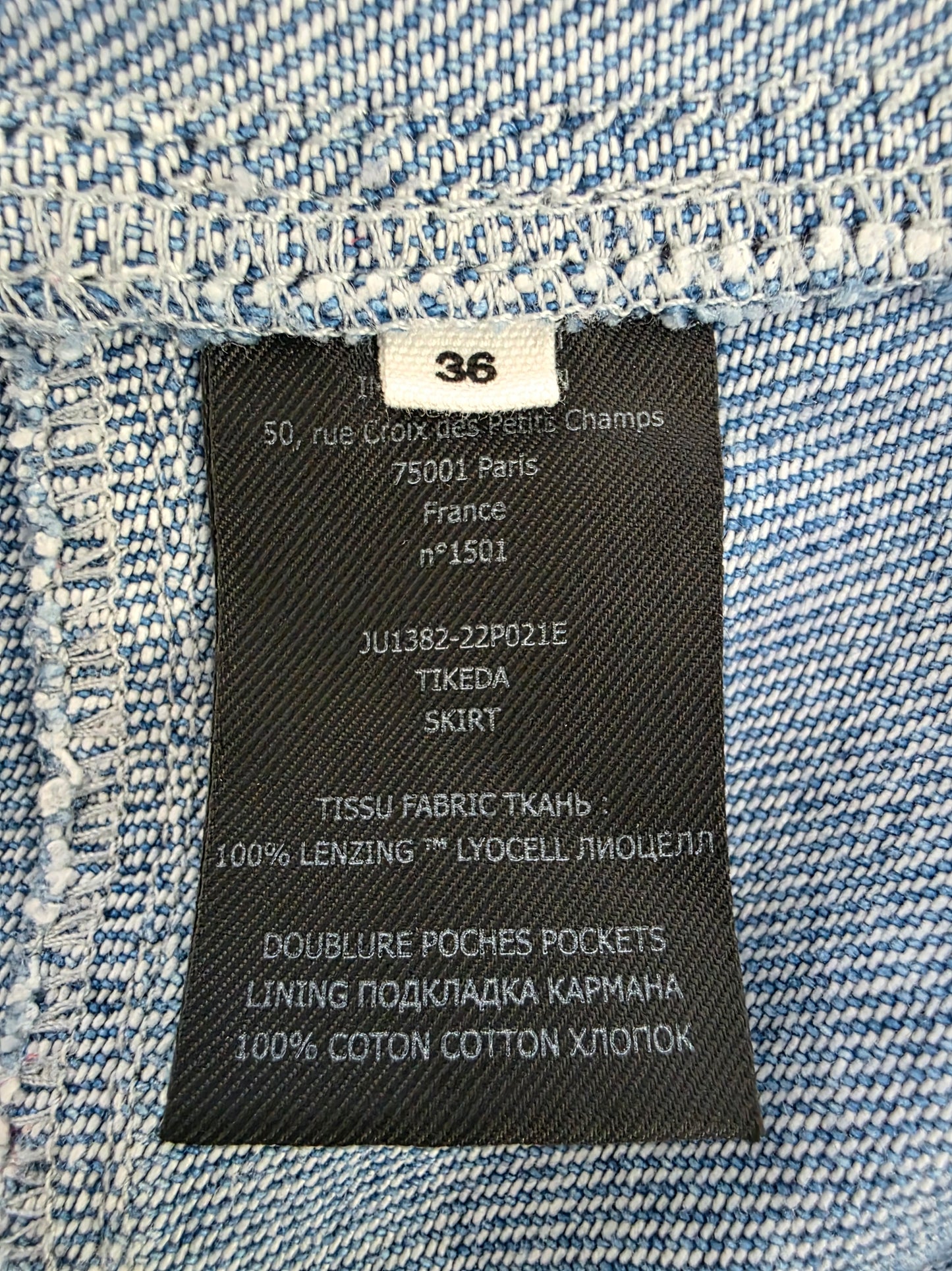 Isabel Marant Etoile Tikeda Light Blue Fluid Denim Mini Skirt