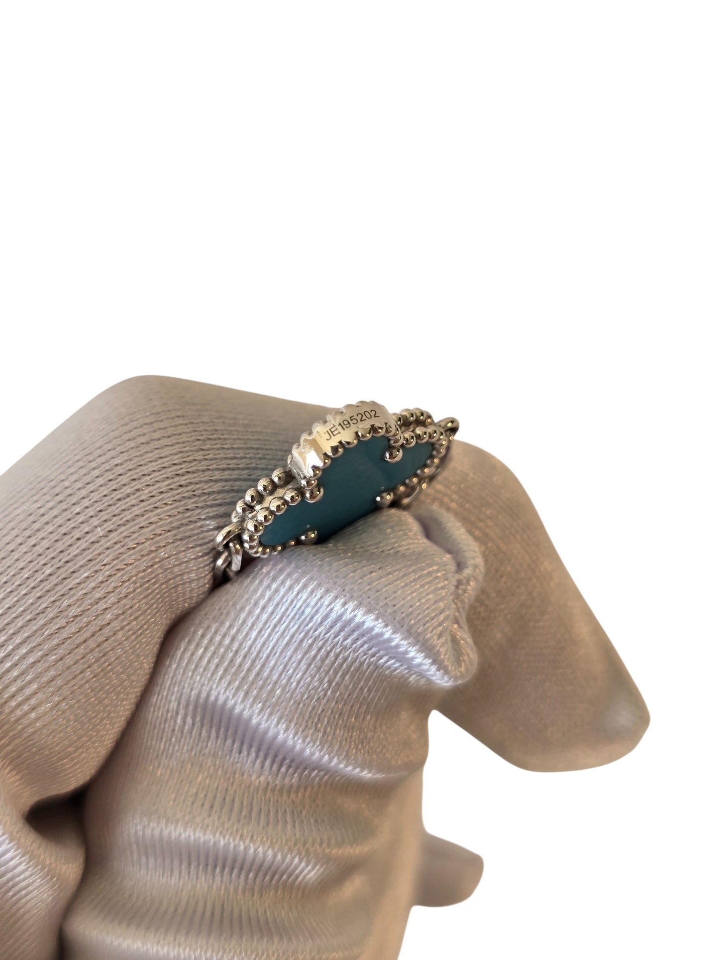 Van Cleef & Arpels Vintage Alhambra Turquoise 10 Motif White Gold Necklace
