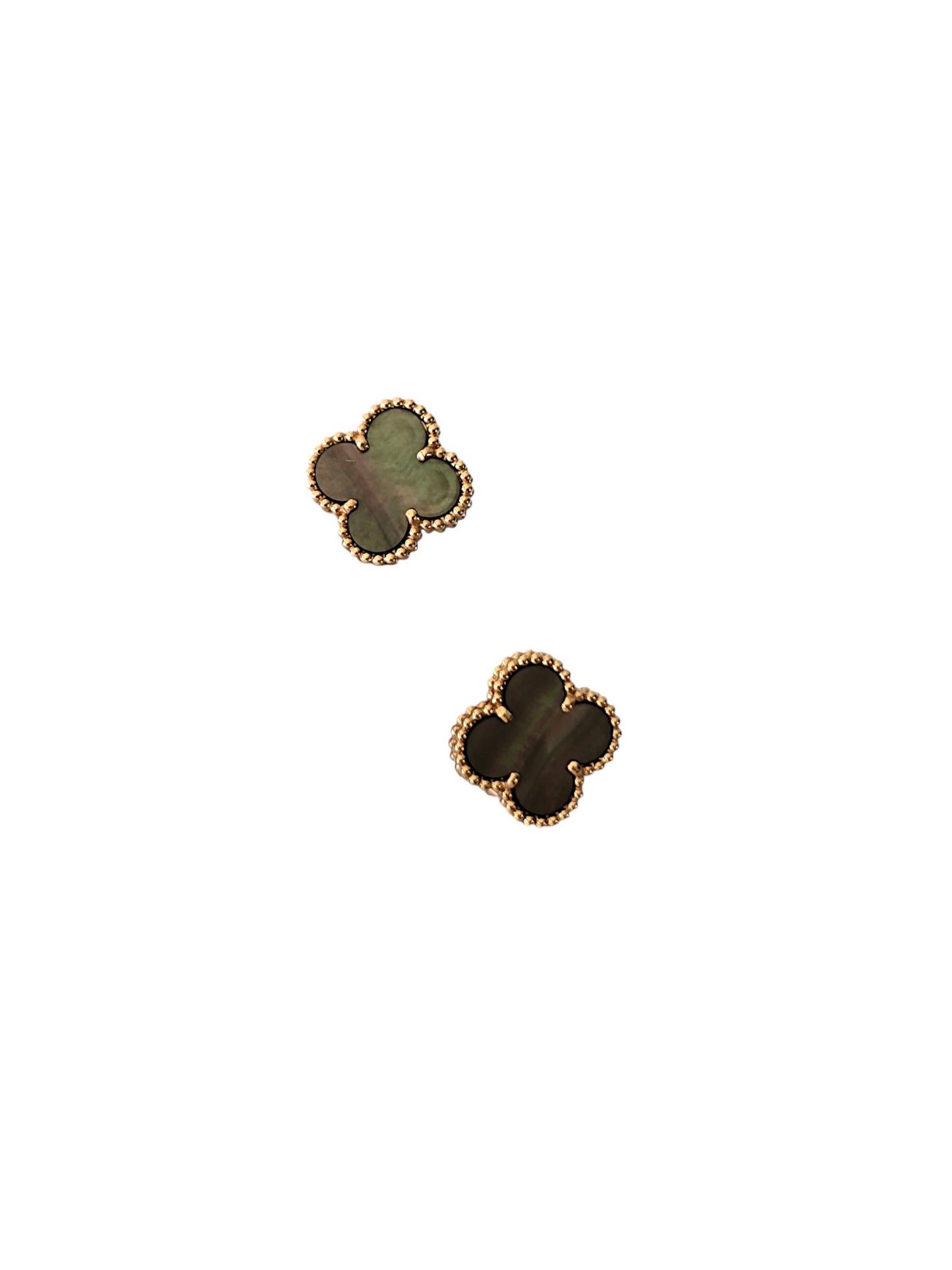 Van Cleef & Arpels 18K Rose Gold Grey Mother of Pearl Magic Alhambra Earrings