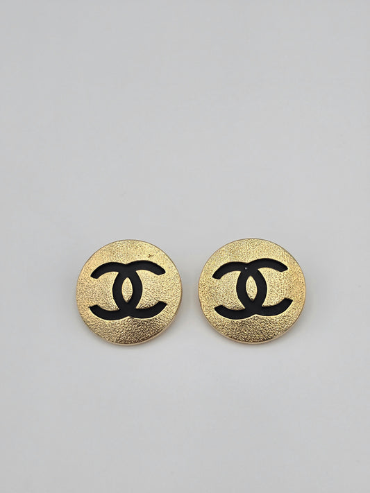 Chanel Vintage 1980s Medallion CC Logo Earrings