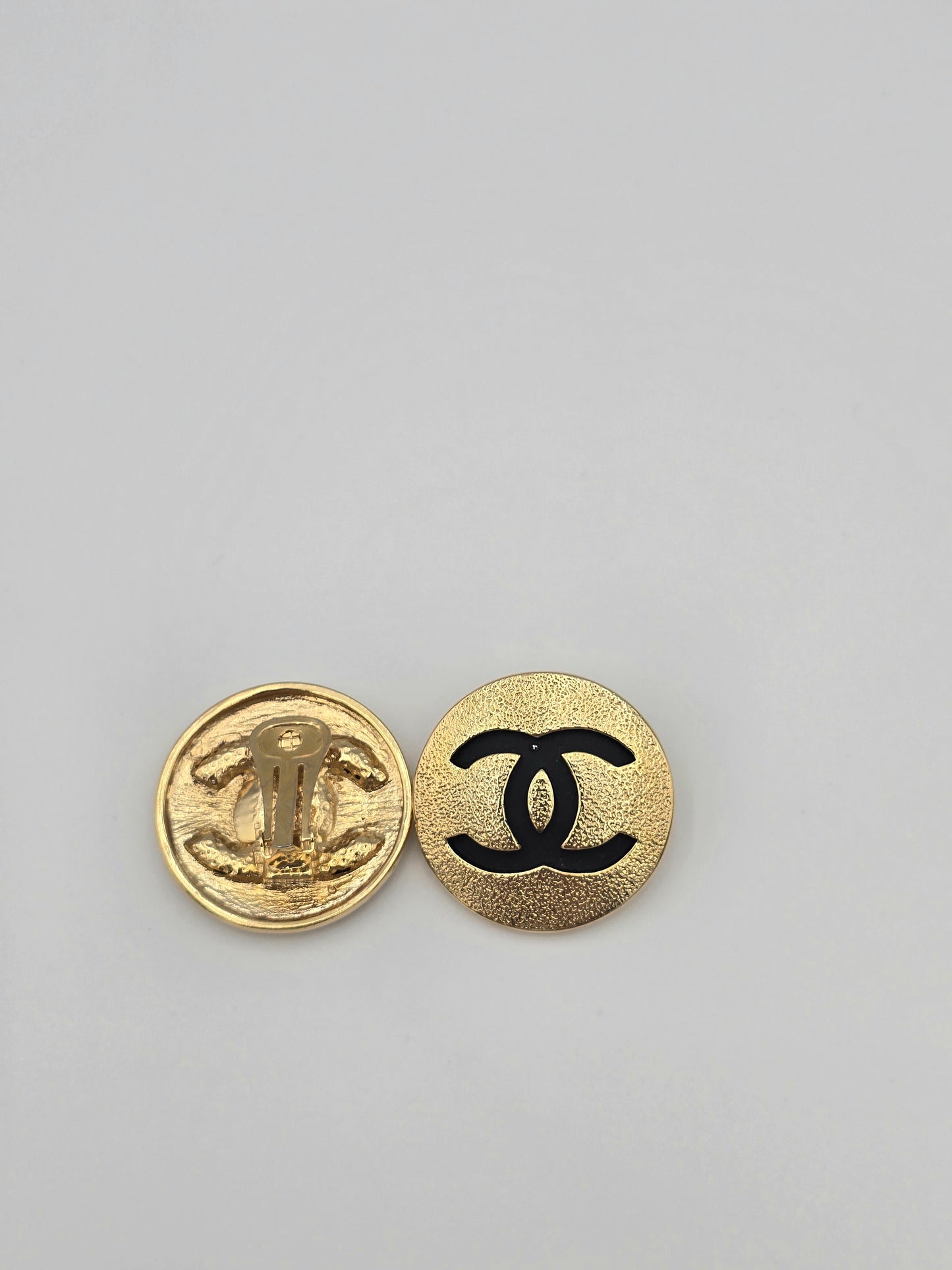 Chanel Vintage 1980s Medallion CC Logo Earrings