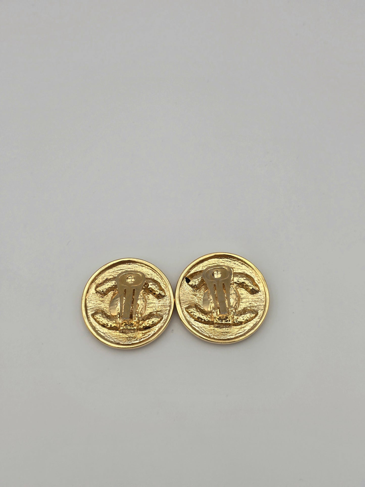 Chanel Vintage 1980s Medallion CC Logo Earrings