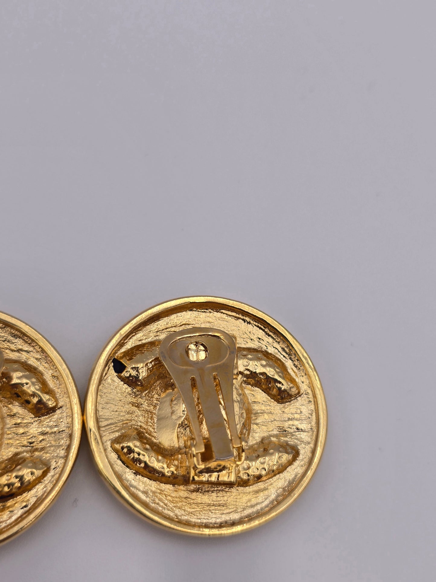 Chanel Vintage 1980s Medallion CC Logo Earrings