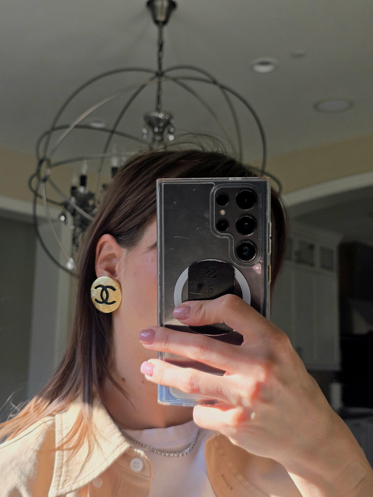 Chanel Vintage 1980s Medallion CC Logo Earrings