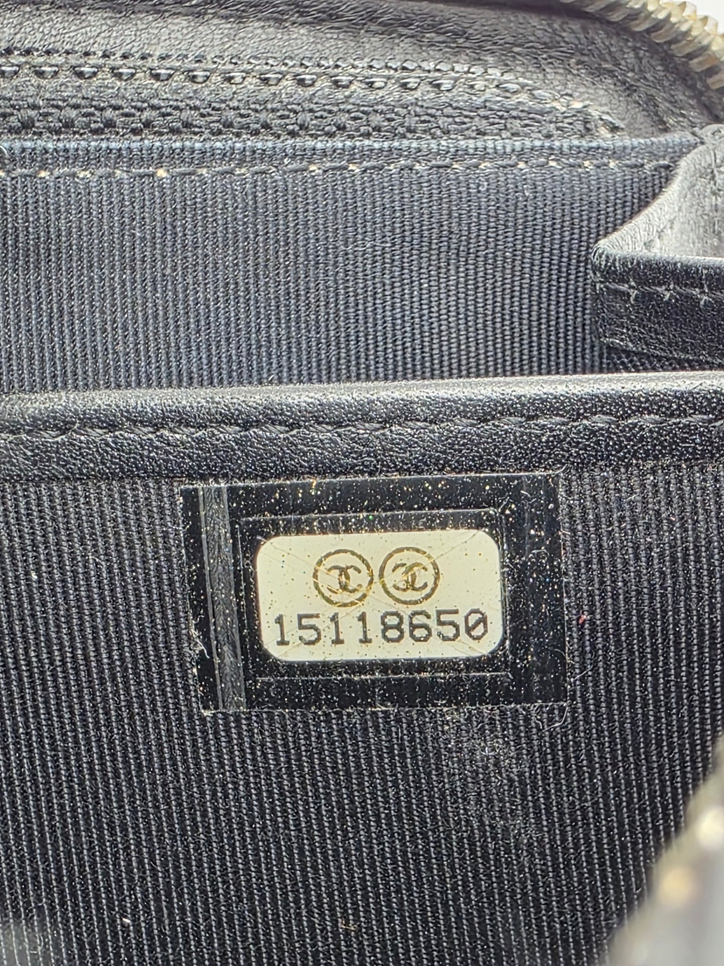 Chanel Patent Quilted Large Gusset Zip-Around Wallet in Black