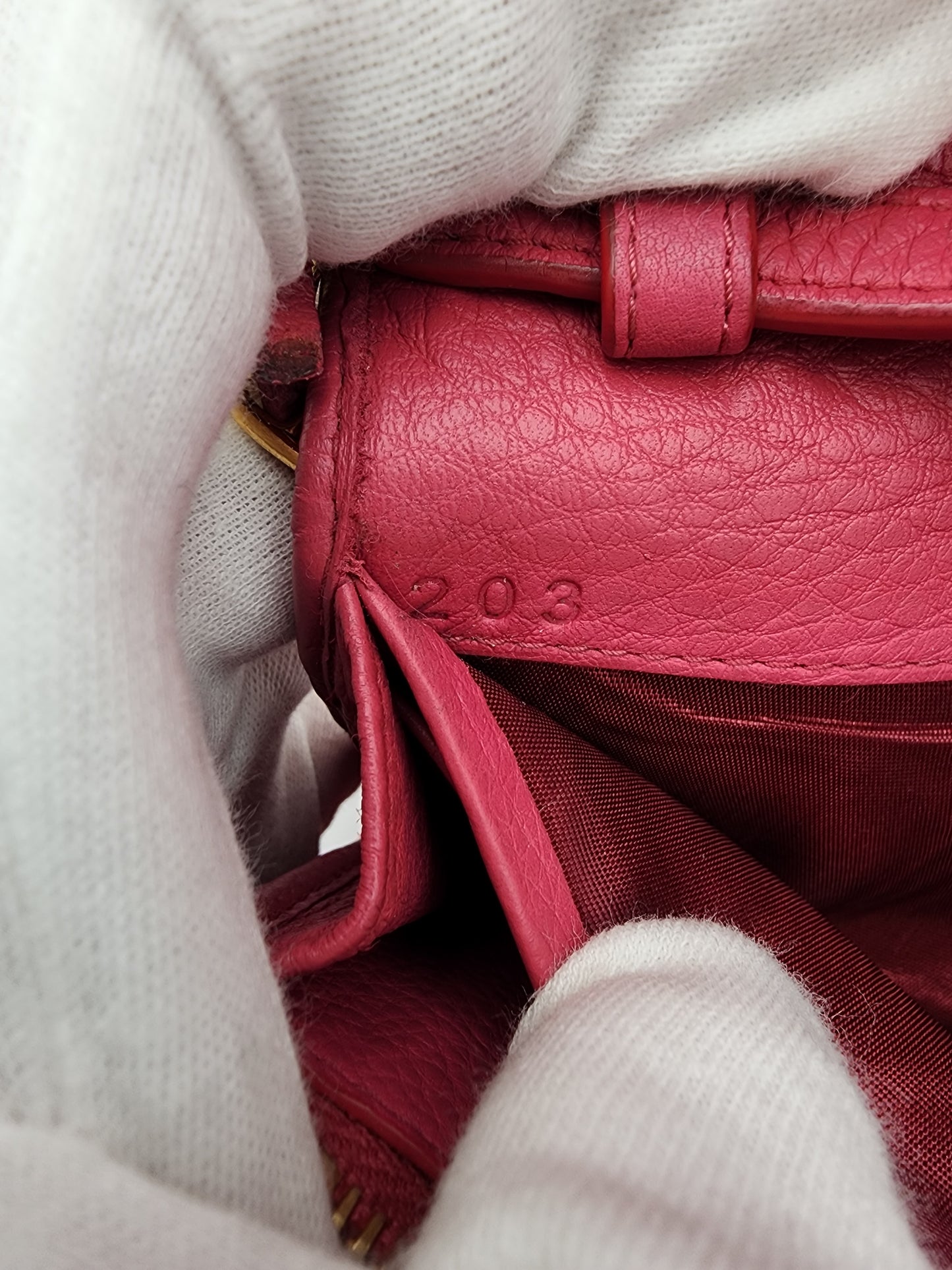 Prada Vitello Calfskin Wallet on Chain Magenta