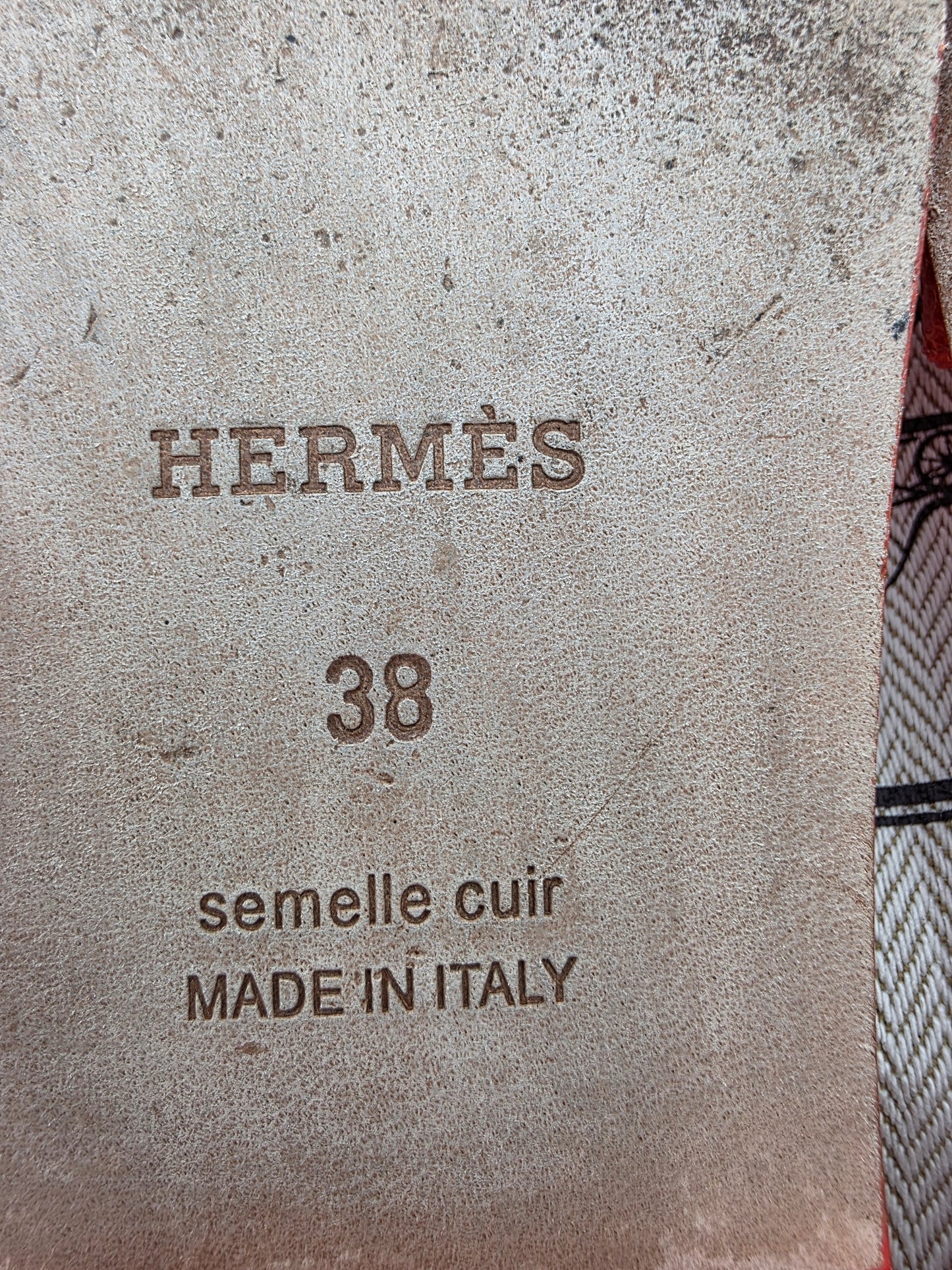 Hermès Oran Sandals in Orange Lizard Skin