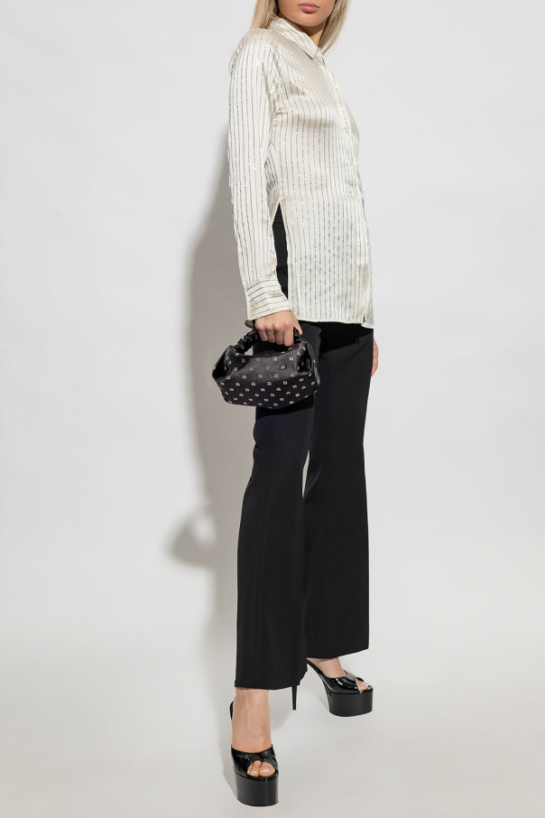 Alexander Wang Off-White Crystal Pinstripe Shirt