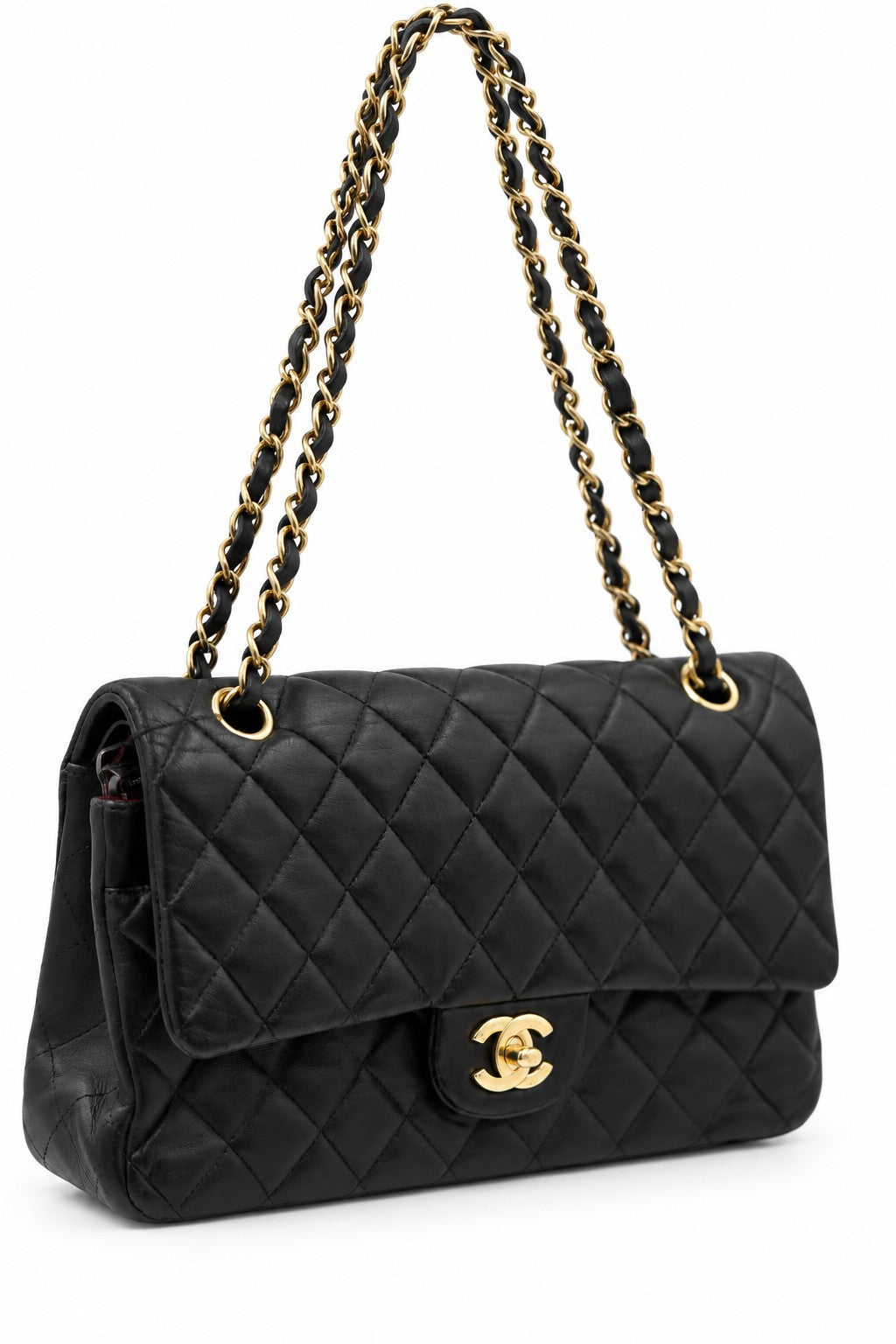 Chanel Quilted Leather Medium Classic Double Flap Black GHW