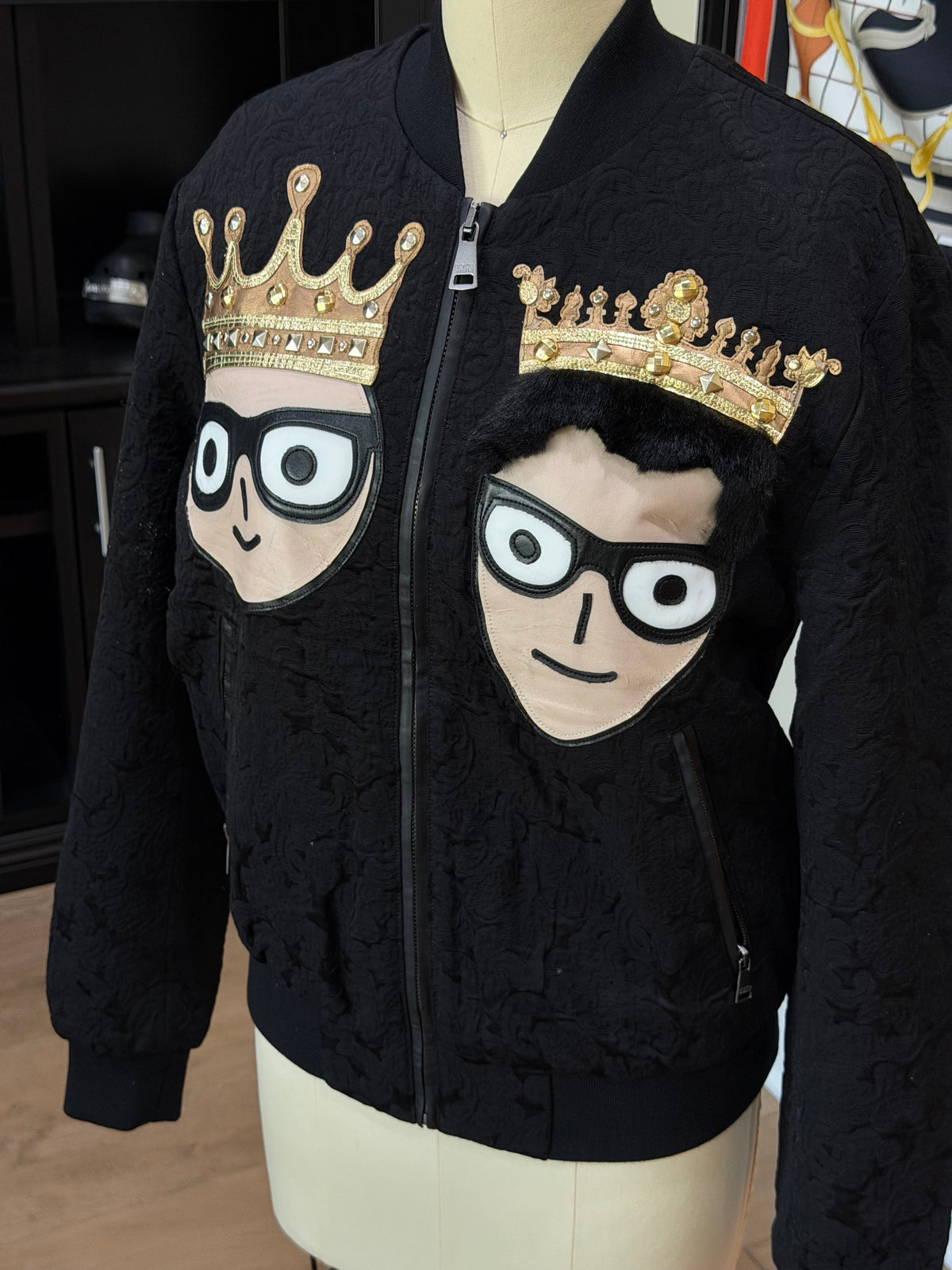 Dolce & Gabbana Black Crown Portrait Jacket