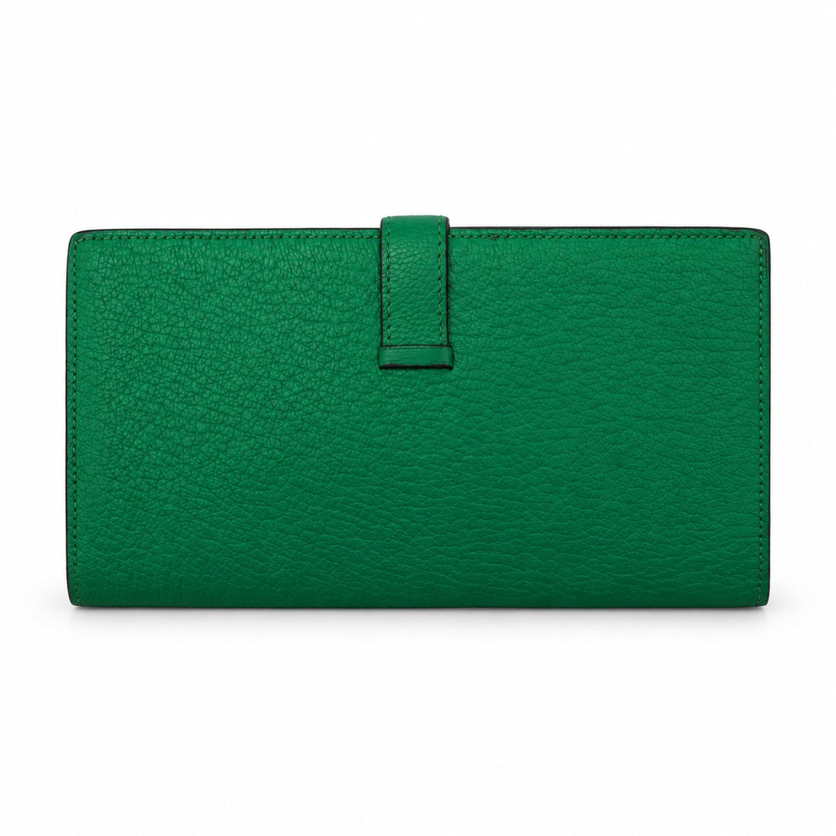 Hermès Leather Béarn Wallet Green SHW
