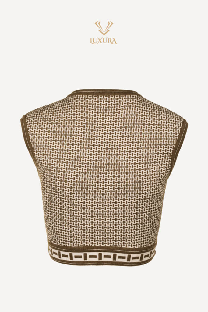 Hermès Mosaique Sleeveless Cropped Sweater