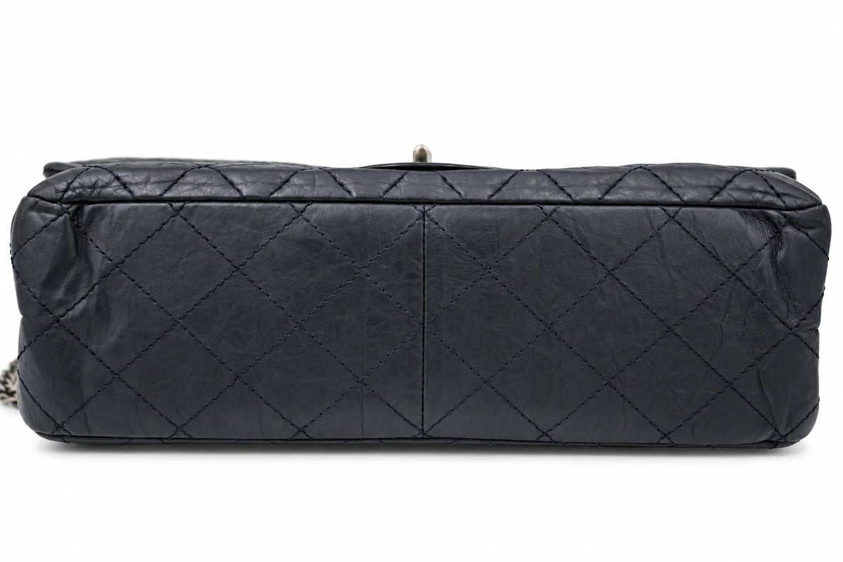 Chanel Quilted Leather Reissue 227 Double Flap Navy SHW