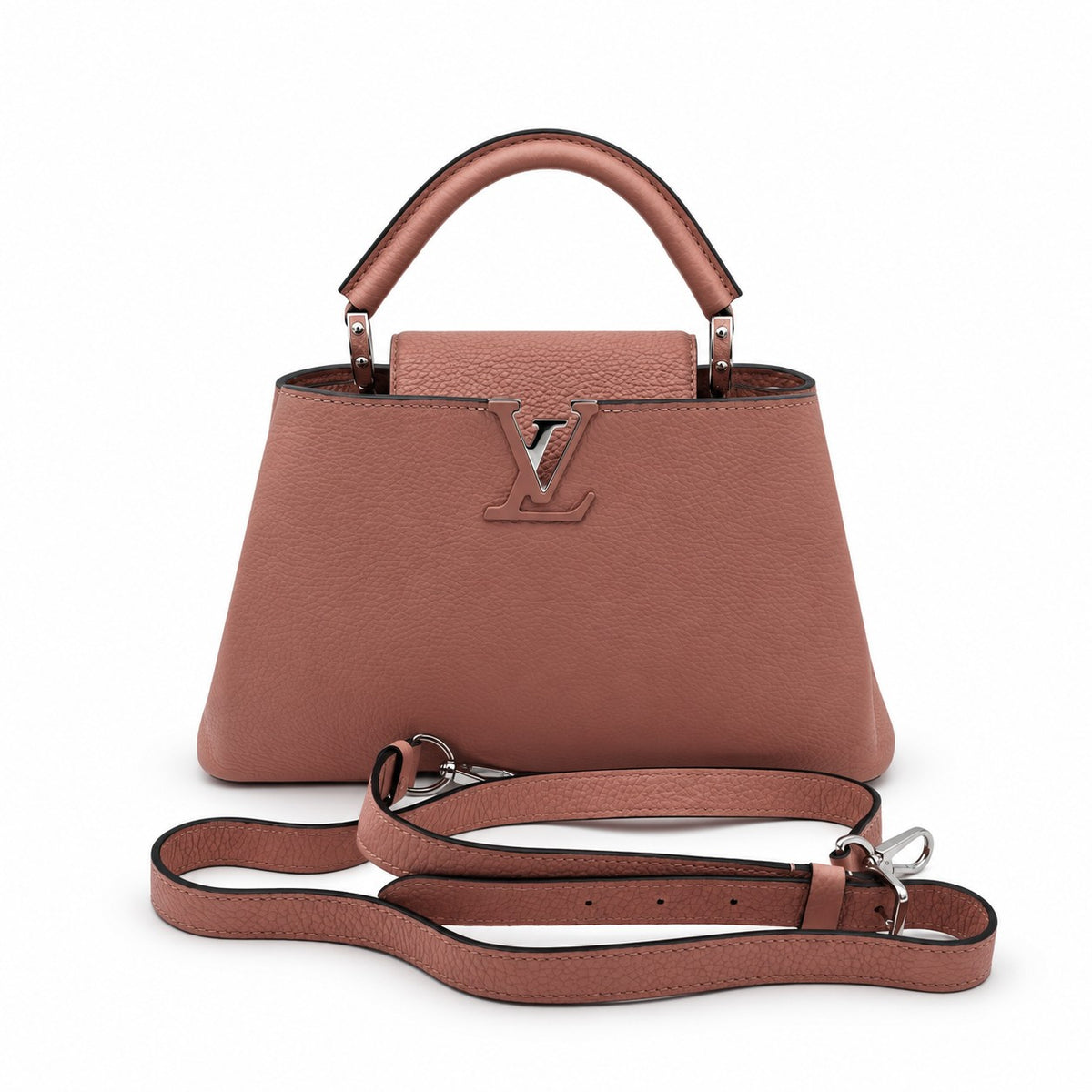 Louis Vuitton Taurillon Leather Capucines BB Bag Pink SHW