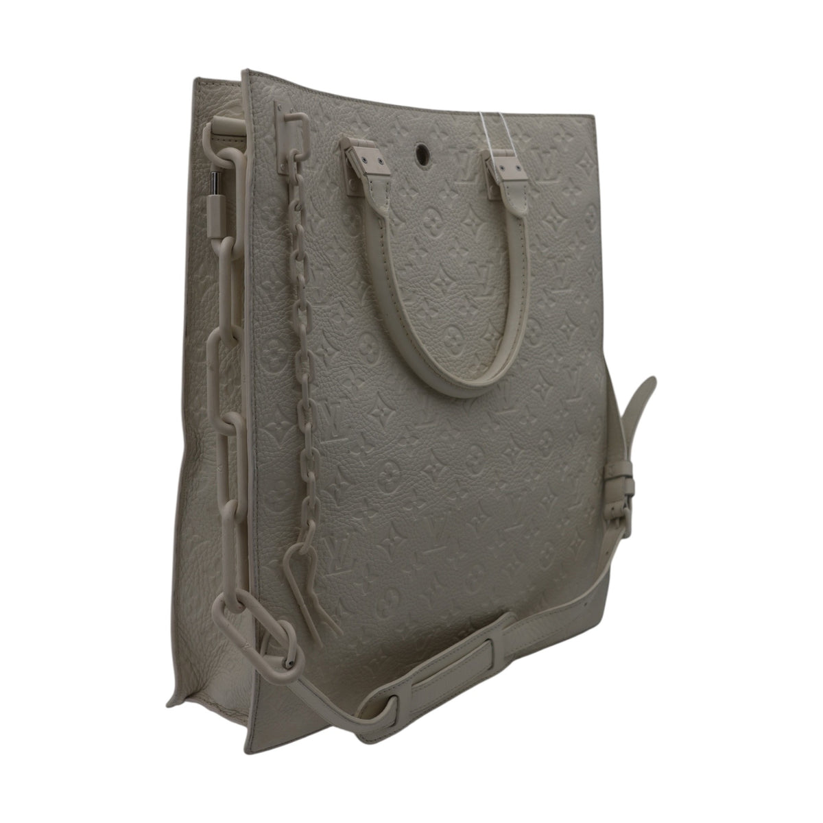 Louis Vuitton Monogram Taurillon Leather Sac Plat Tote Bag Ivory SHW