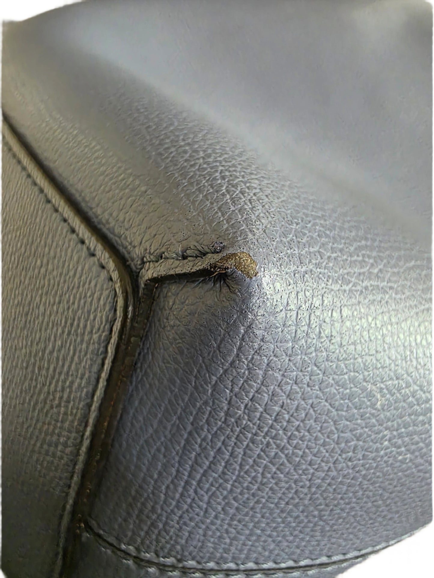 Burberry Calfskin Haymarket Check Small Reversible Tote Slate Blue
