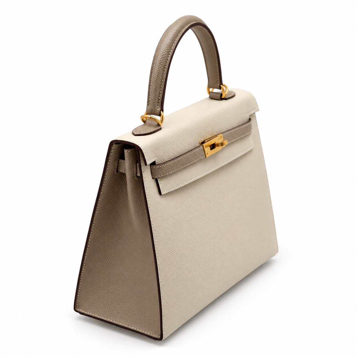 Hermès Kelly 25 Cream White Epsom Leather GHW