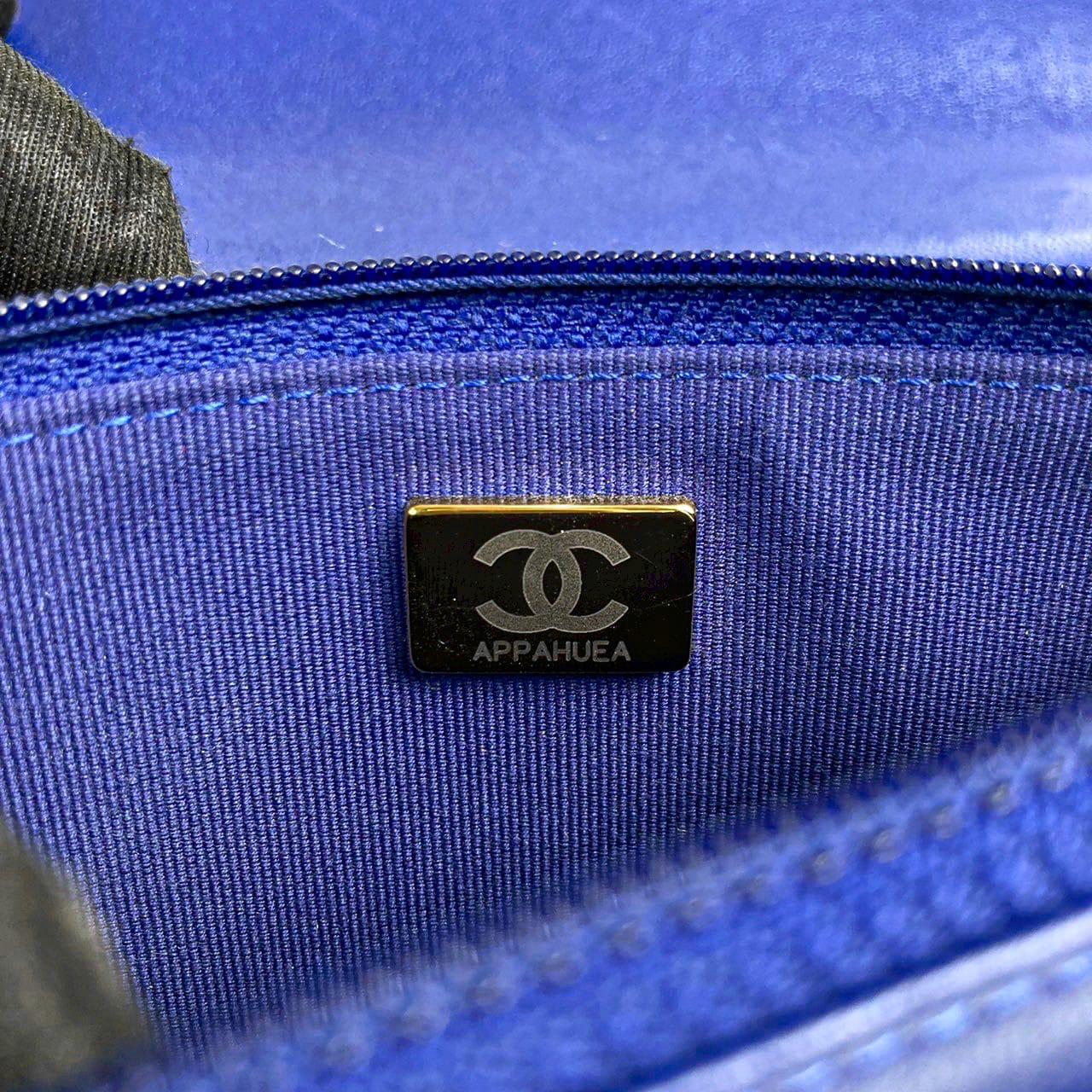 Chanel Lambskin Quilted Chanel 19 Wallet On Chain WOC Blue