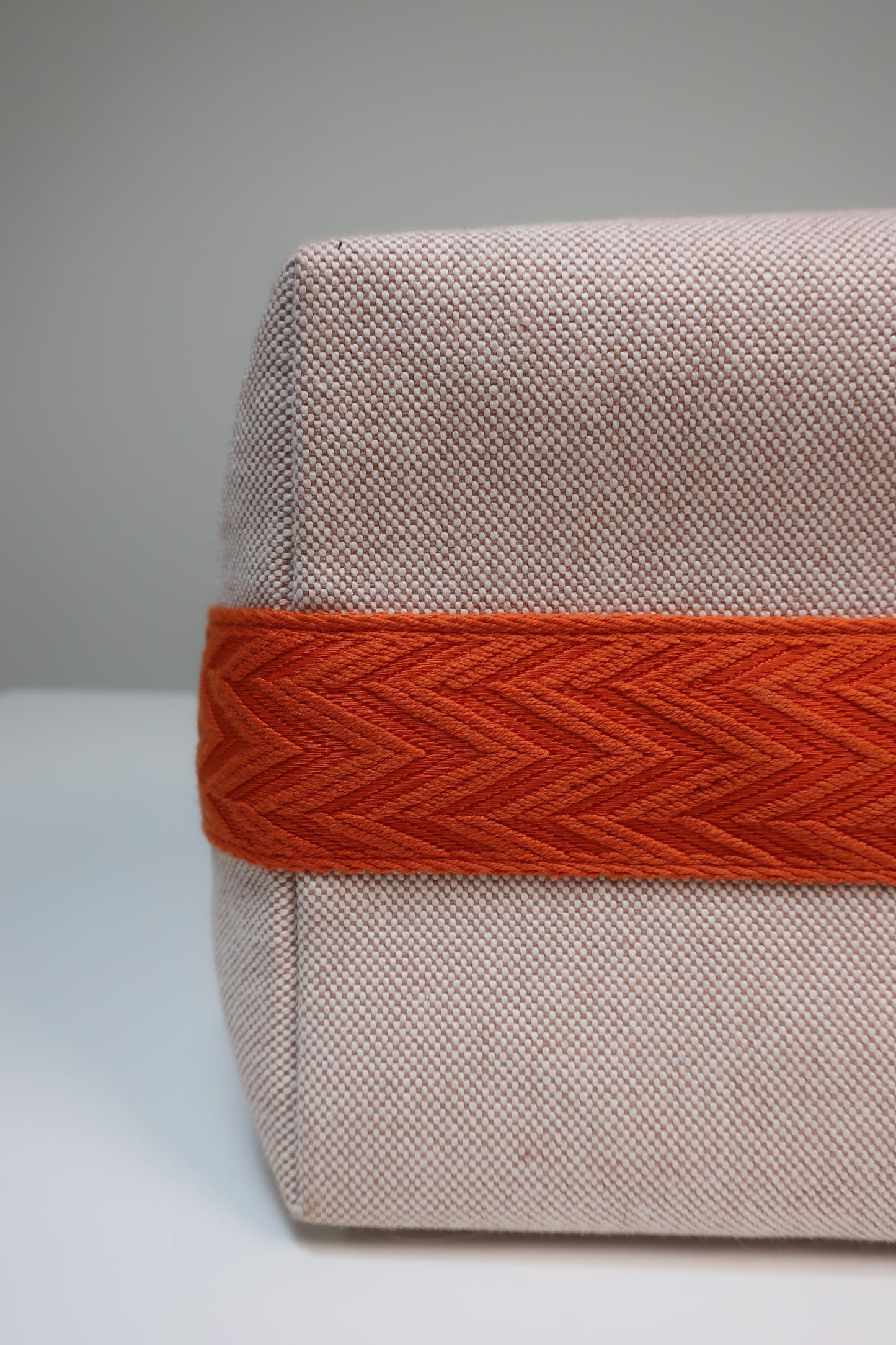 HERMES Canvas Large Bride-A-Brac Pouch Natural Orange