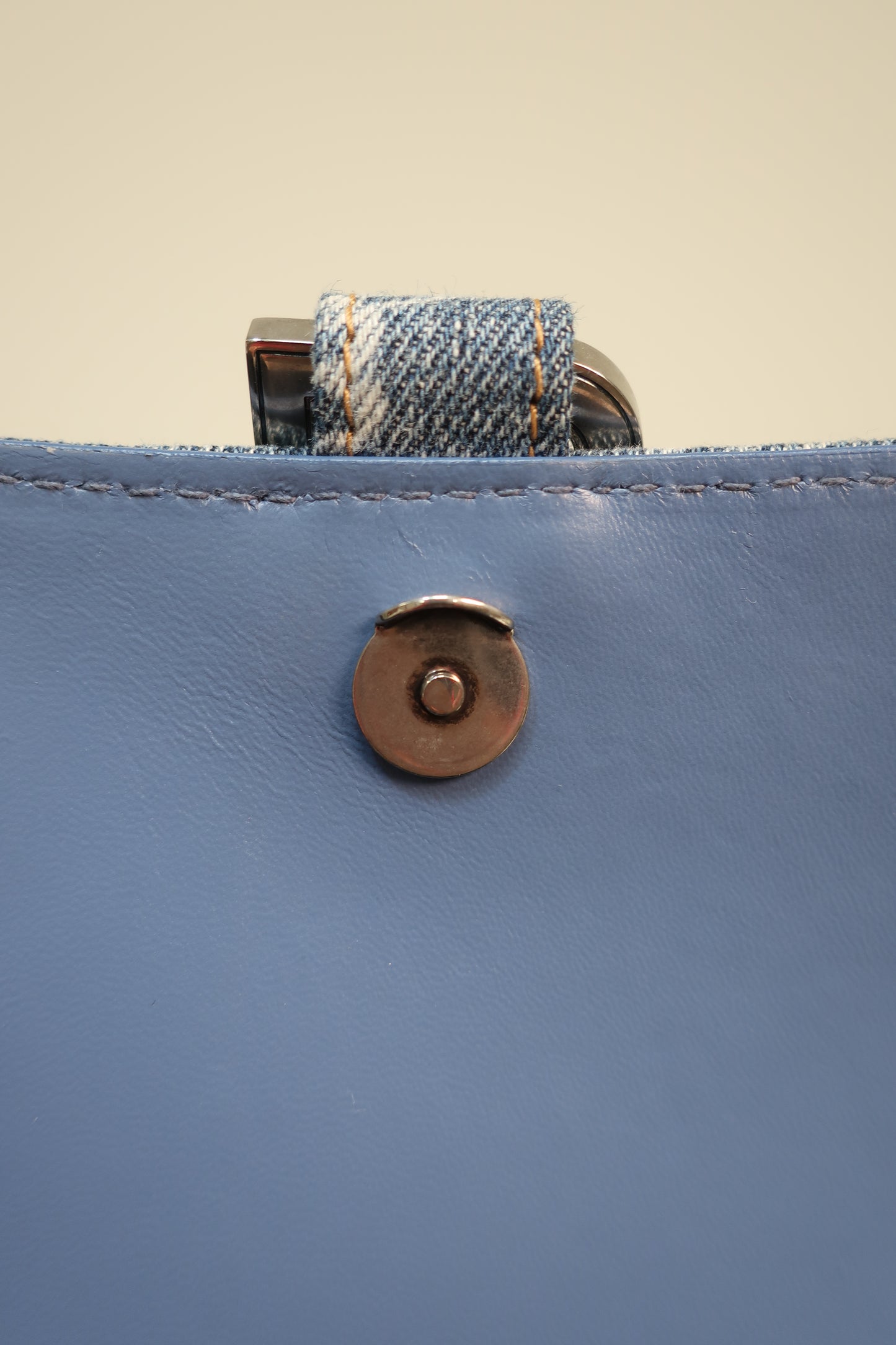 Balenciaga Hourglass Top Handle Small BB Monogram Denim Bag