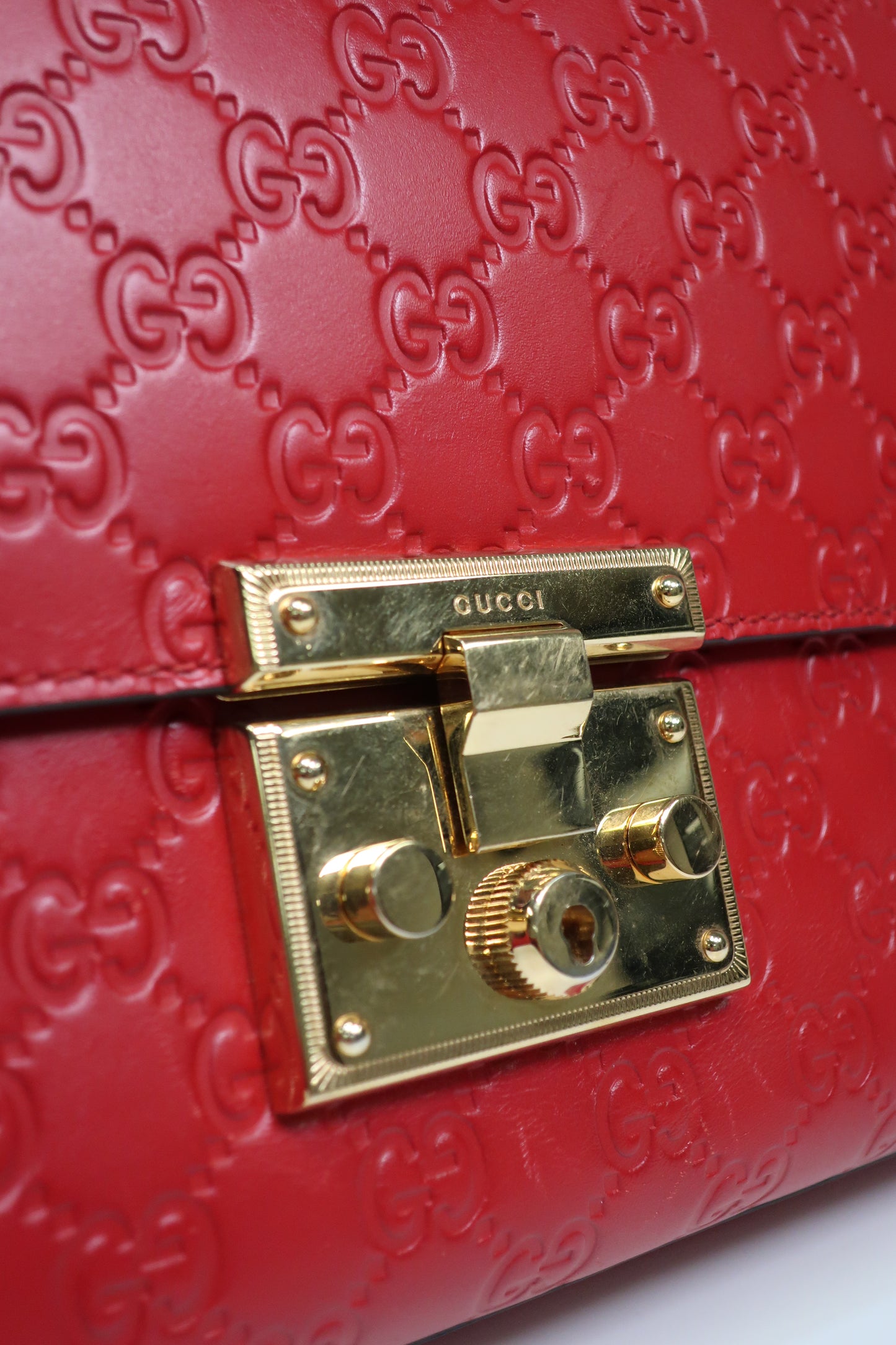 GUCCI Guccissima Medium Padlock Shoulder Bag