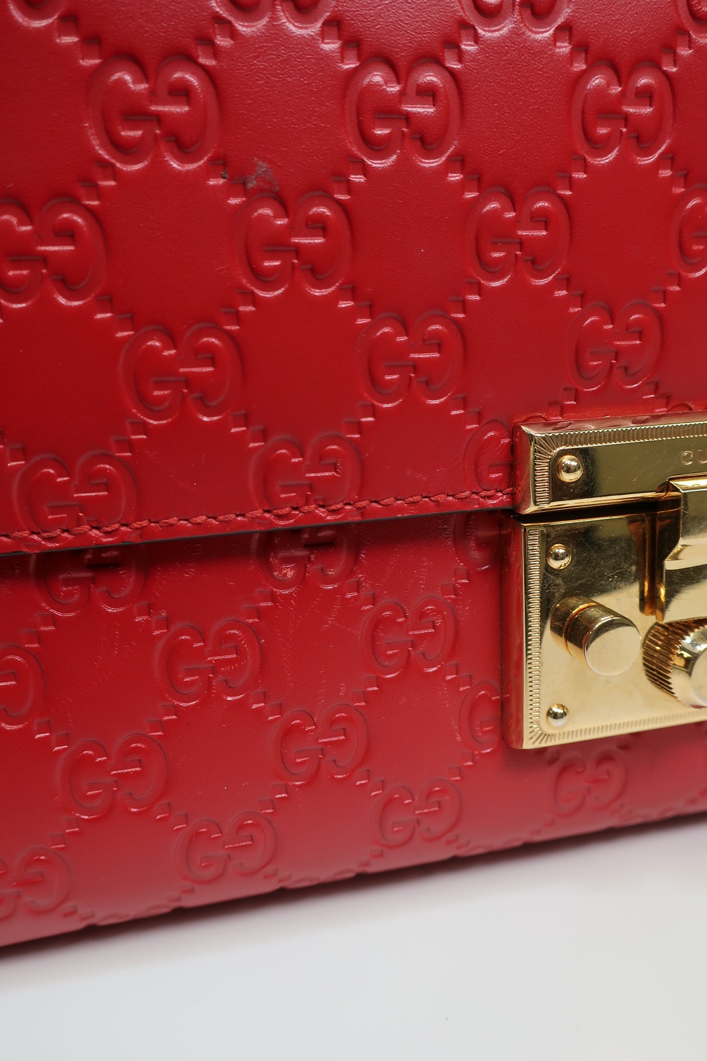 GUCCI Guccissima Medium Padlock Shoulder Bag