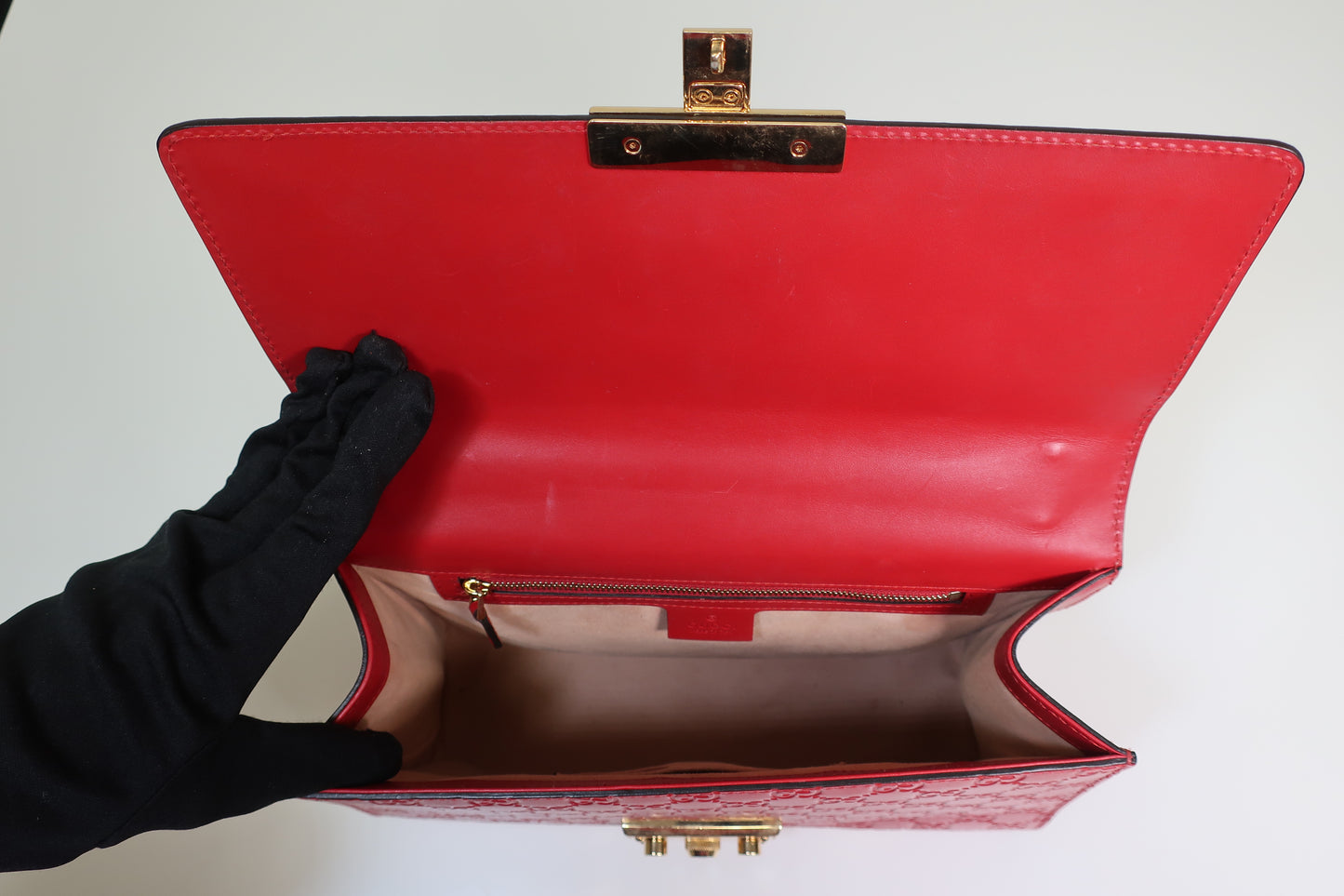 GUCCI Guccissima Medium Padlock Shoulder Bag