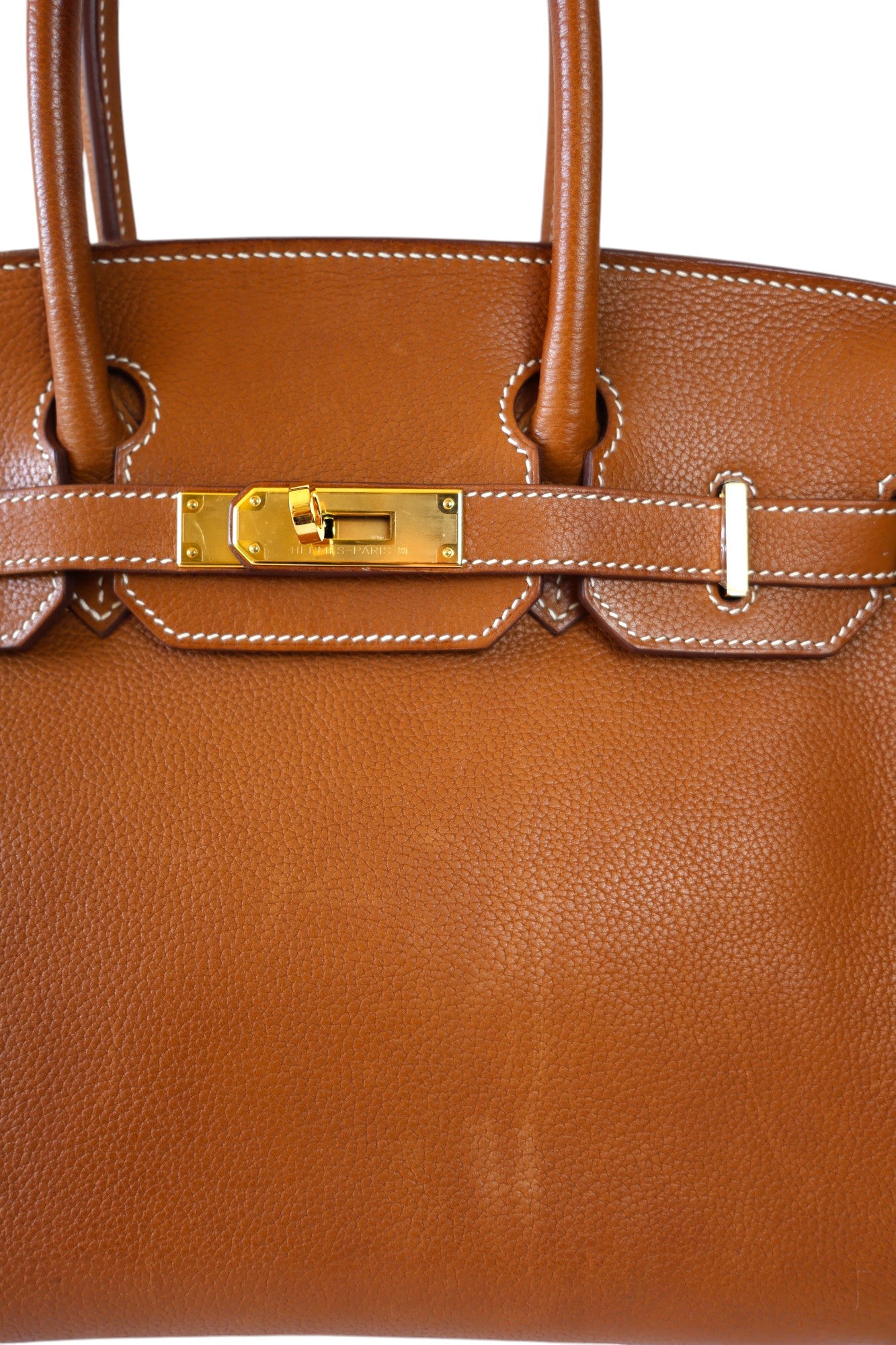 Hermès Birkin 30 Fauve Barenia Faubourg with Gold Hardware Stamp C 2018