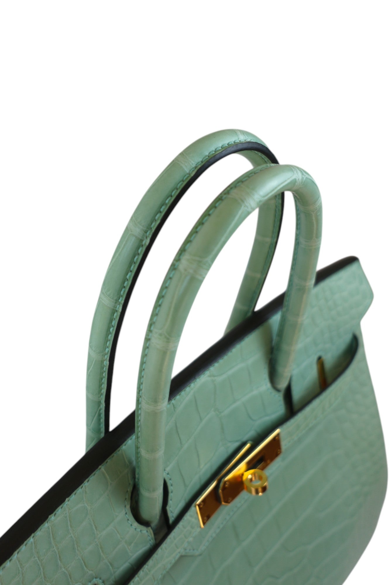 Hermès Birkin 30 Vert D’Eau with Gold Hardware Stamp B 2023