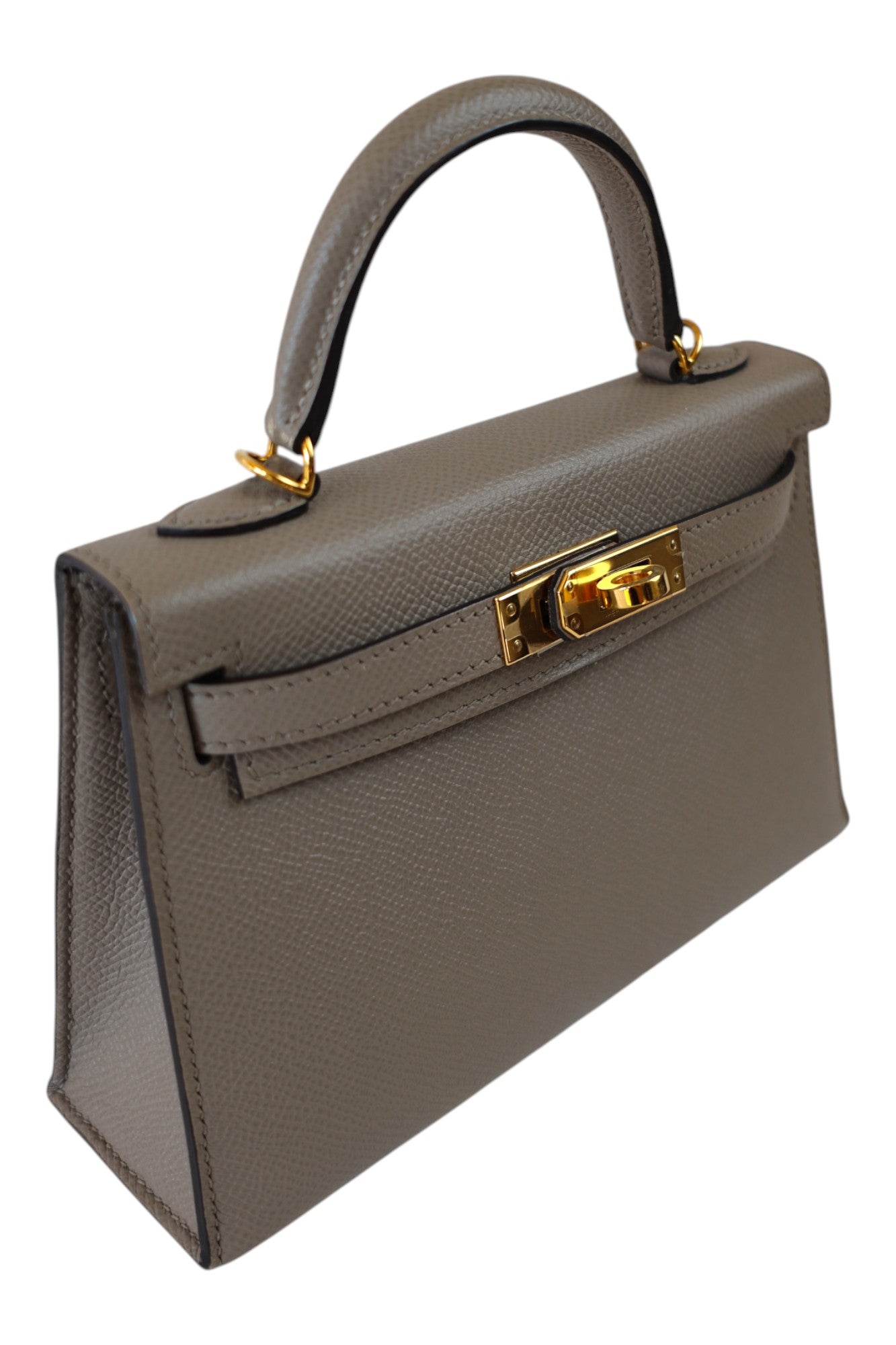 Hermès Mini Kelly II 20 Gris Asphalte with Gold Hardware 2018 Stamp C