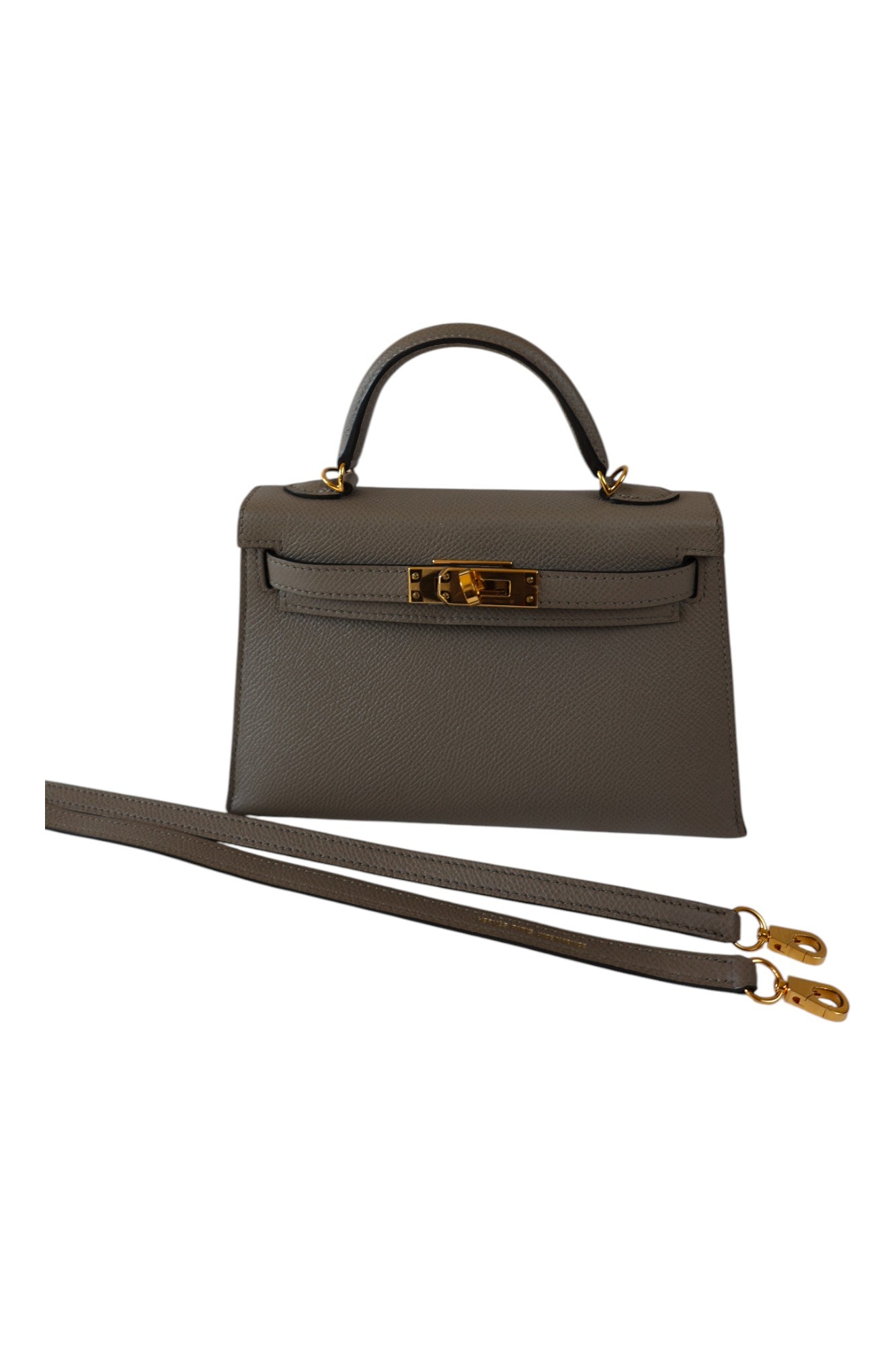 Hermès Mini Kelly II 20 Gris Asphalte with Gold Hardware 2018 Stamp C