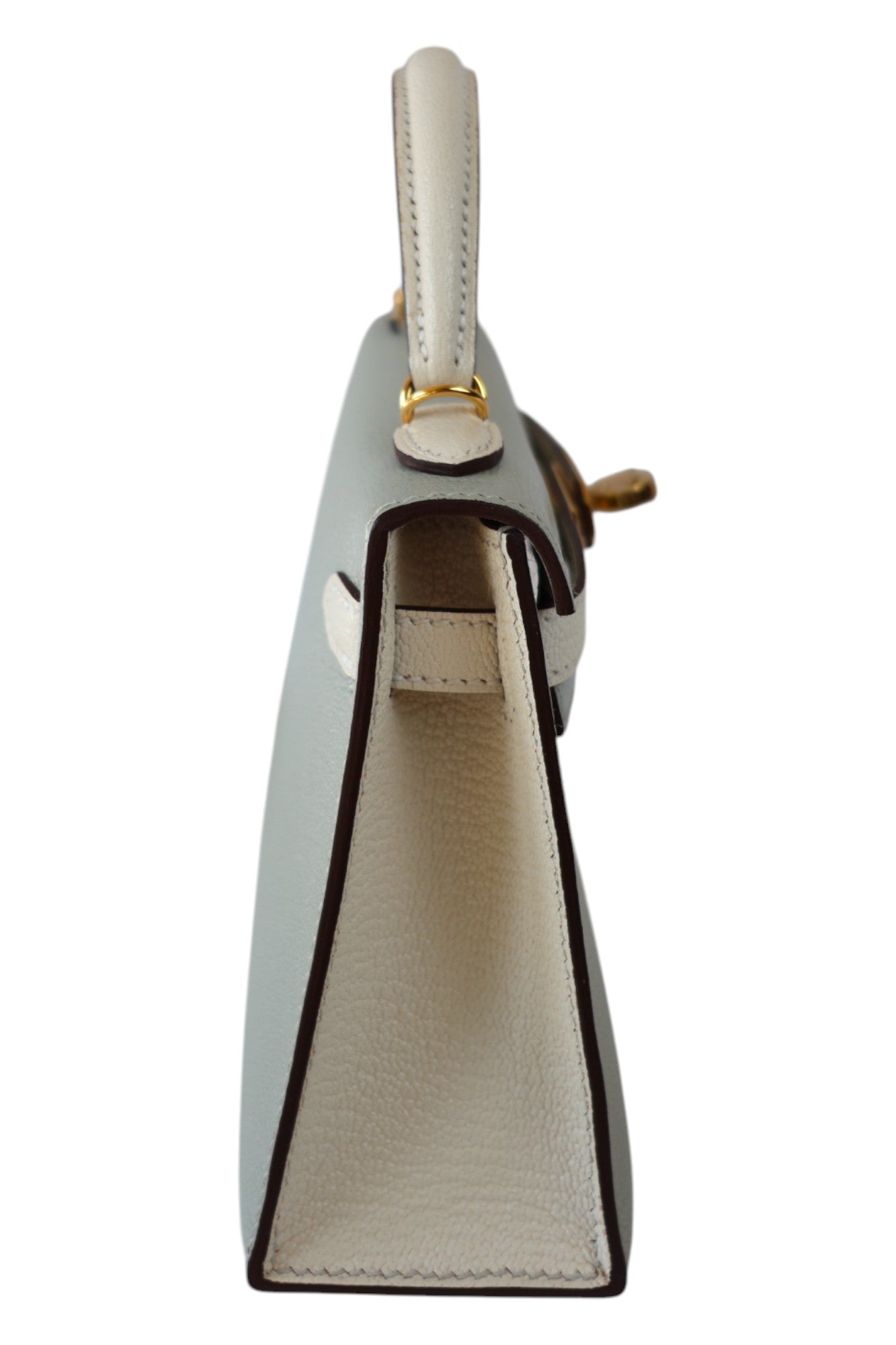 Hermès Mini Kelly II 20 HSS Gris Perle / Craie Chèvre with Gold Hardware 2023 Stamp B