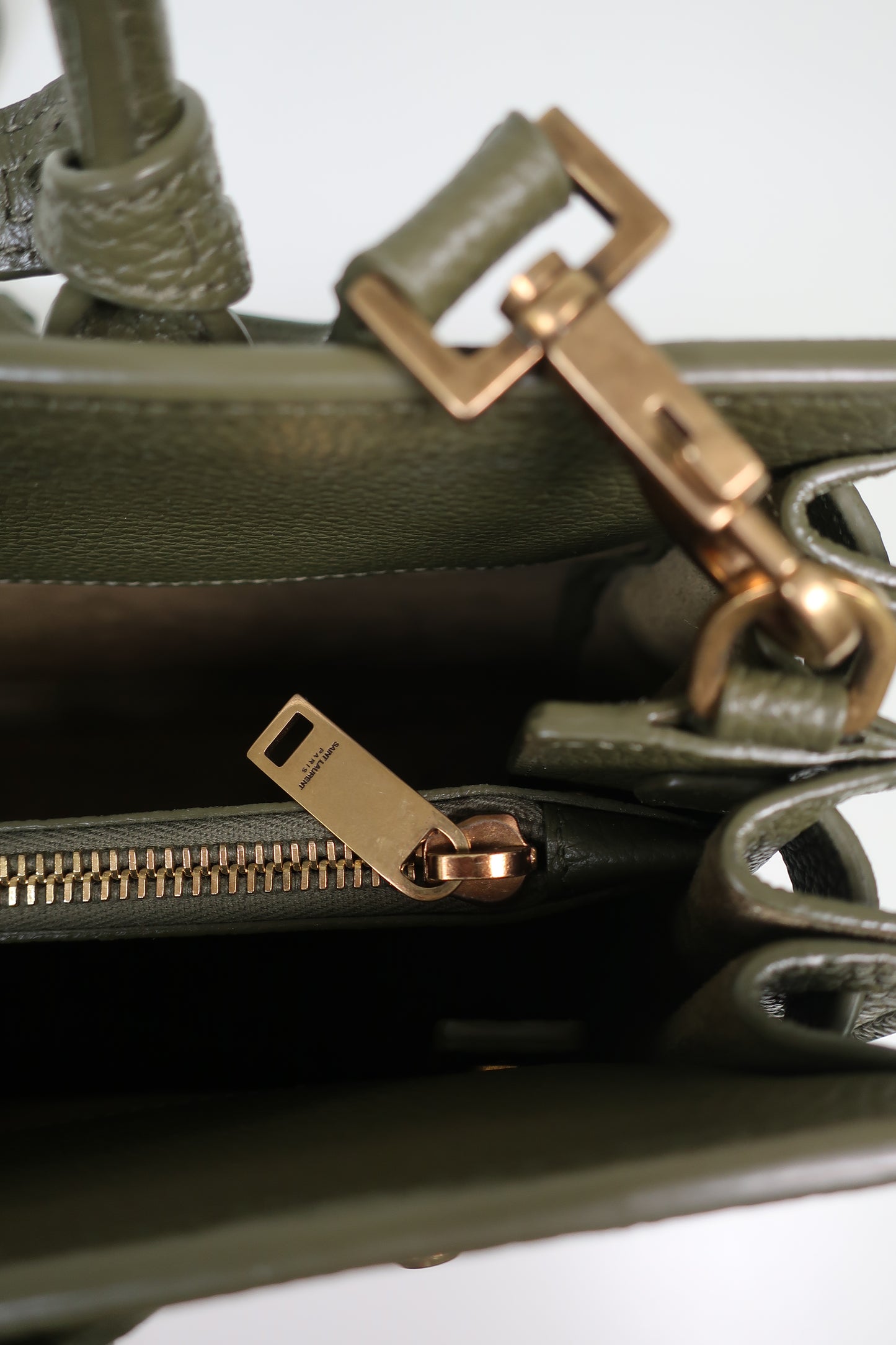 SAINT LAURENT Grained Calfskin Nano Supple Sac De Jour Bag