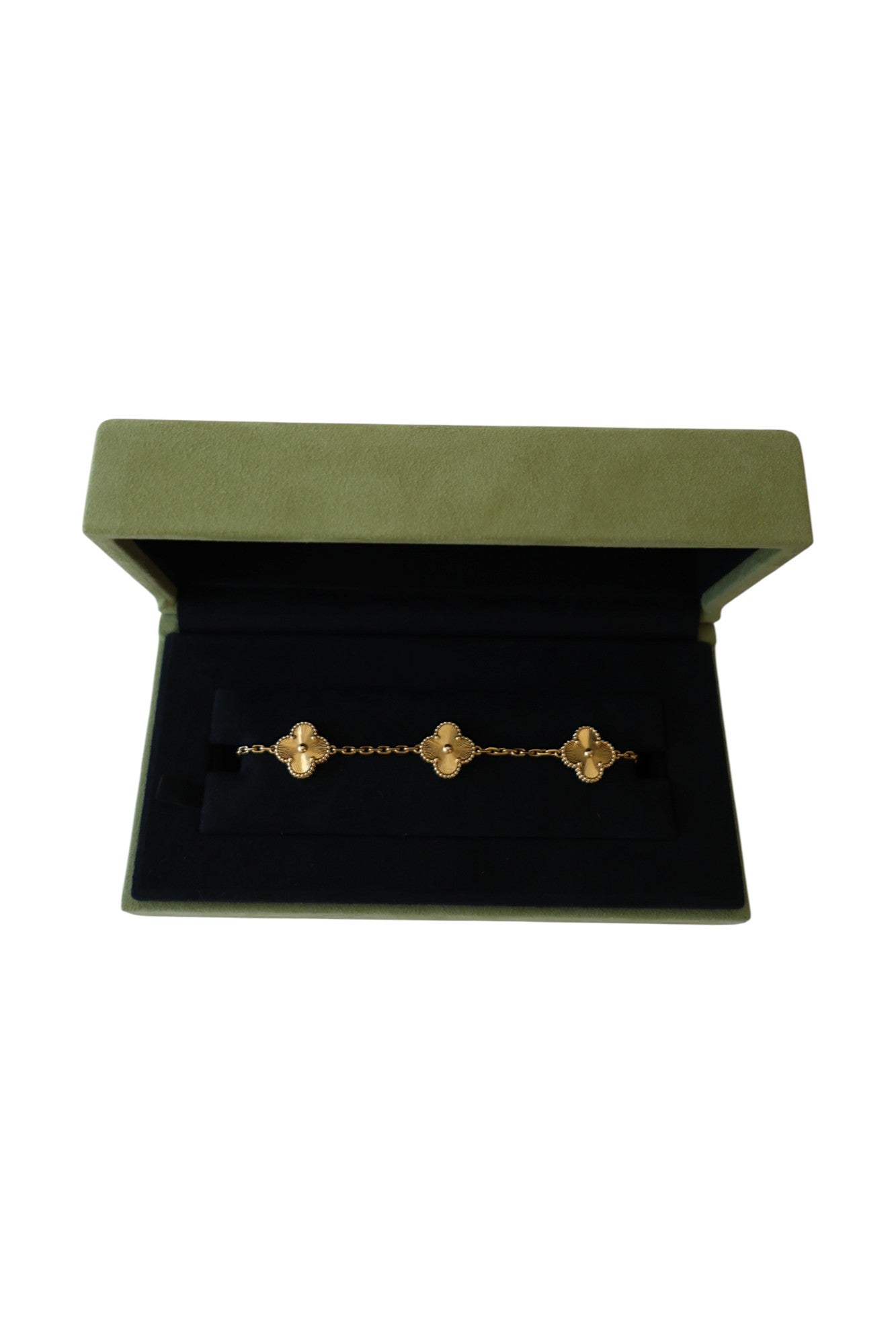 Van Cleef & Arpels Vintage Alhambra Gullioche bracelet, 5 motifs 18K yellow gold