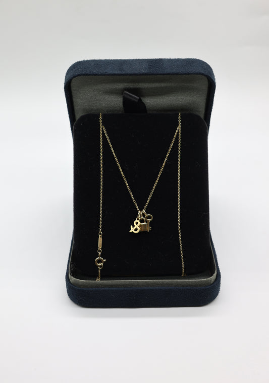 Tiffany 18K Yellow Gold Lock and Key Pendant
