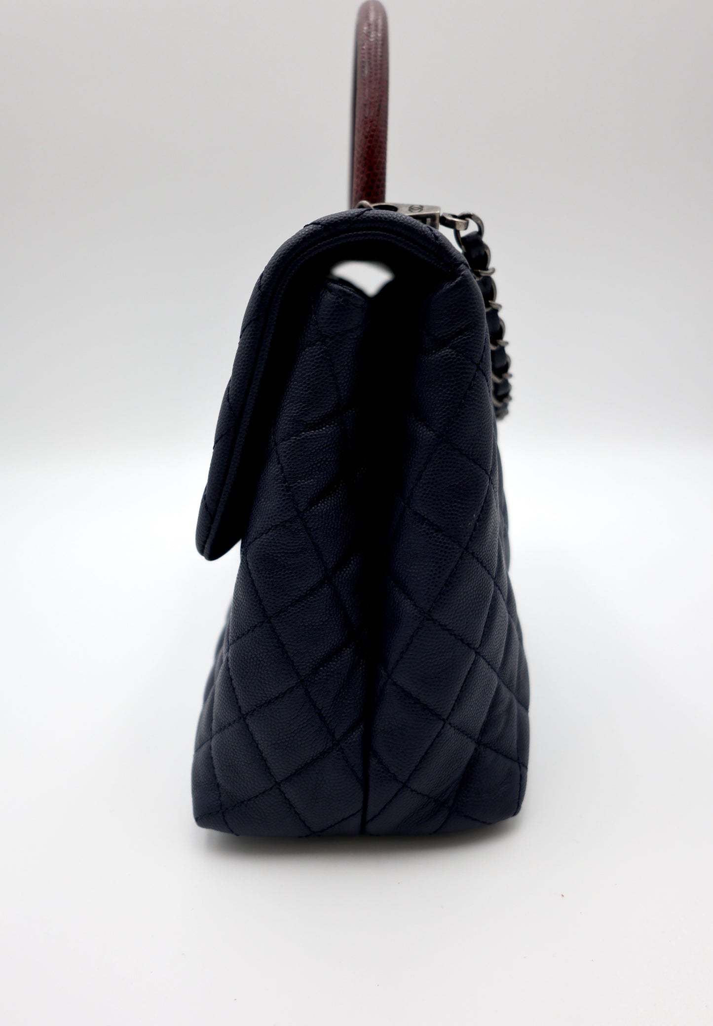 Chanel Medium Quilted Caviar with Lizard Coco Top Handle