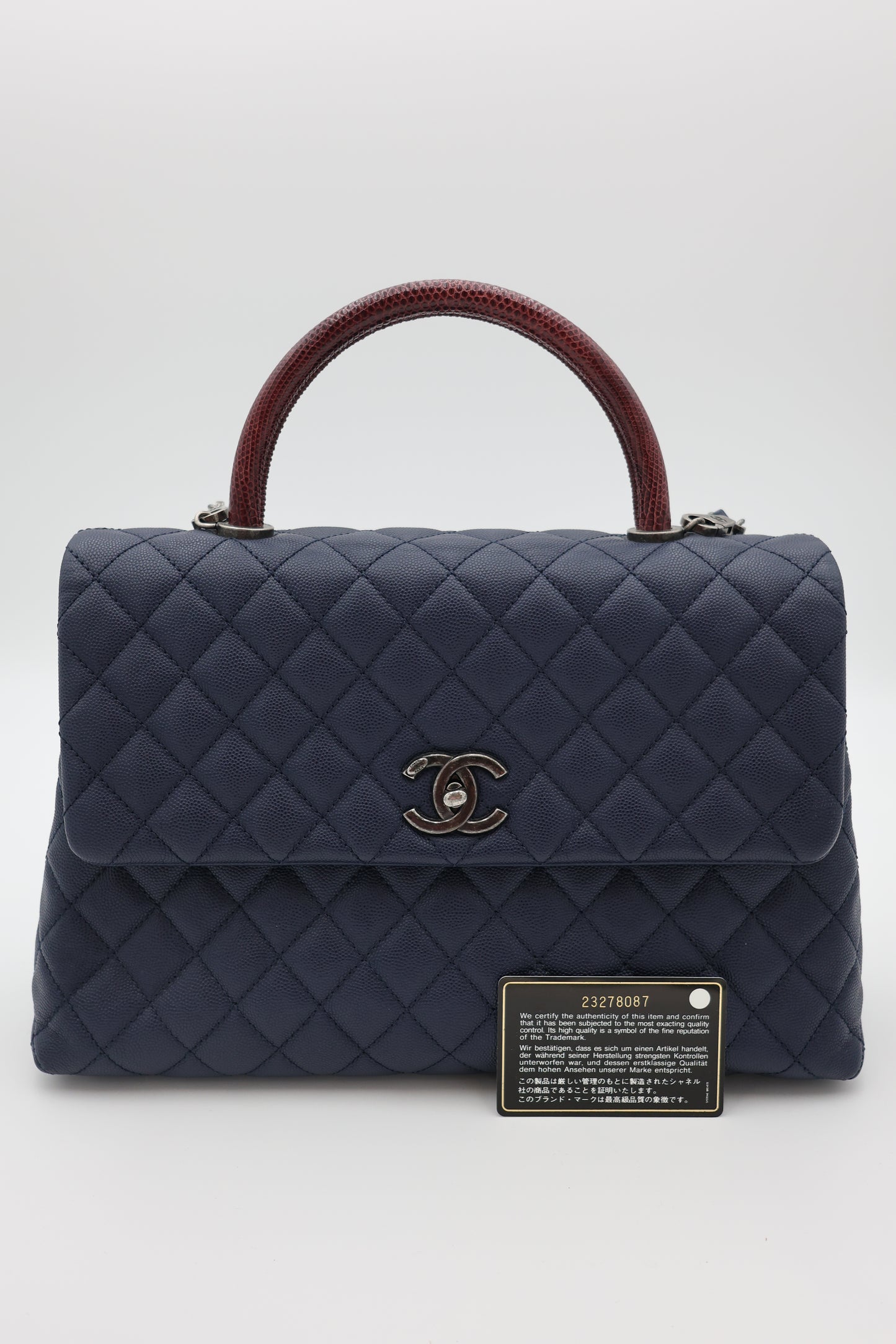 Chanel Medium Quilted Caviar with Lizard Coco Top Handle