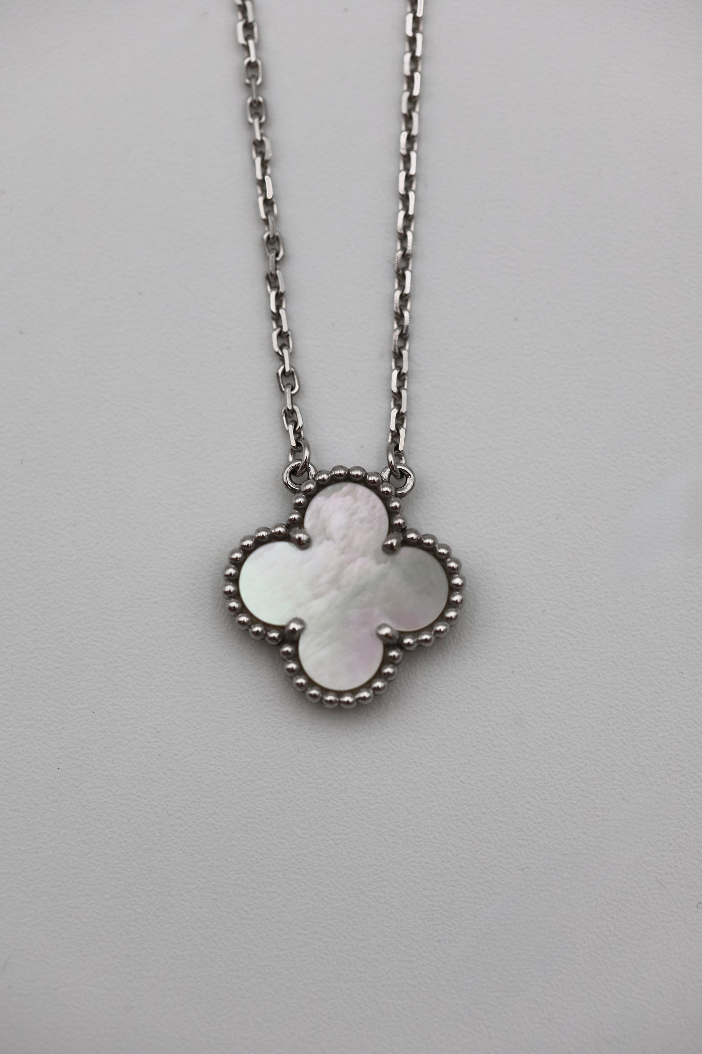 Van Cleef & Arpels Vintage Alhambra Pendant - 18K White Gold & Mother-of-Pearl