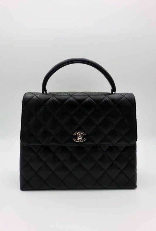 CHANEL Caviar Quilted Jumbo Kelly Flap Black
