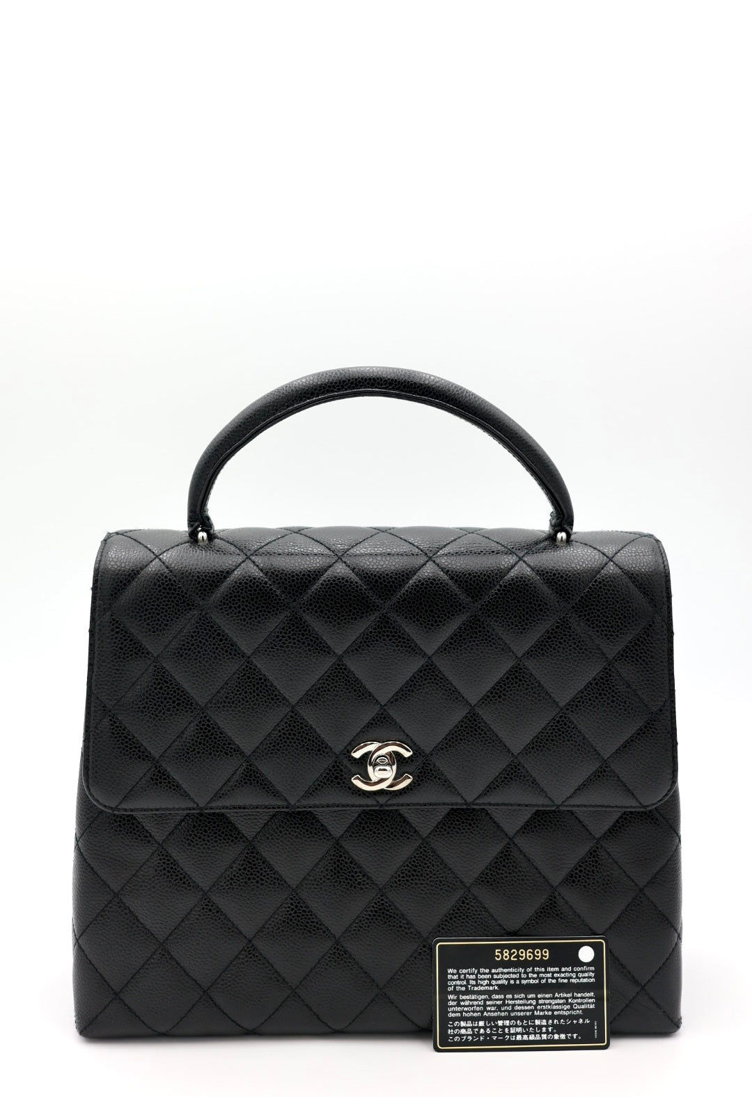 CHANEL Caviar Quilted Jumbo Kelly Flap Black